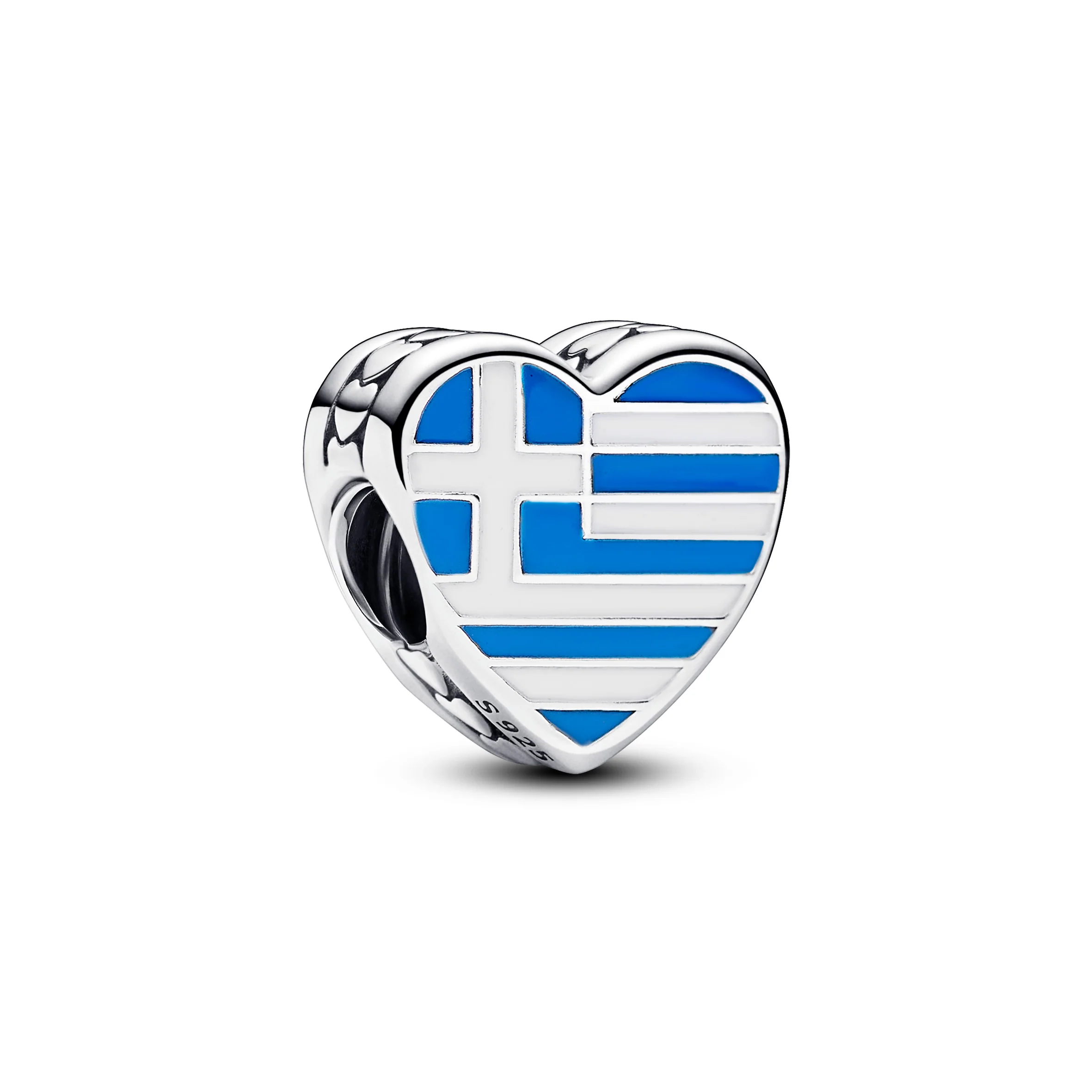 Greek Flag Heart Charm