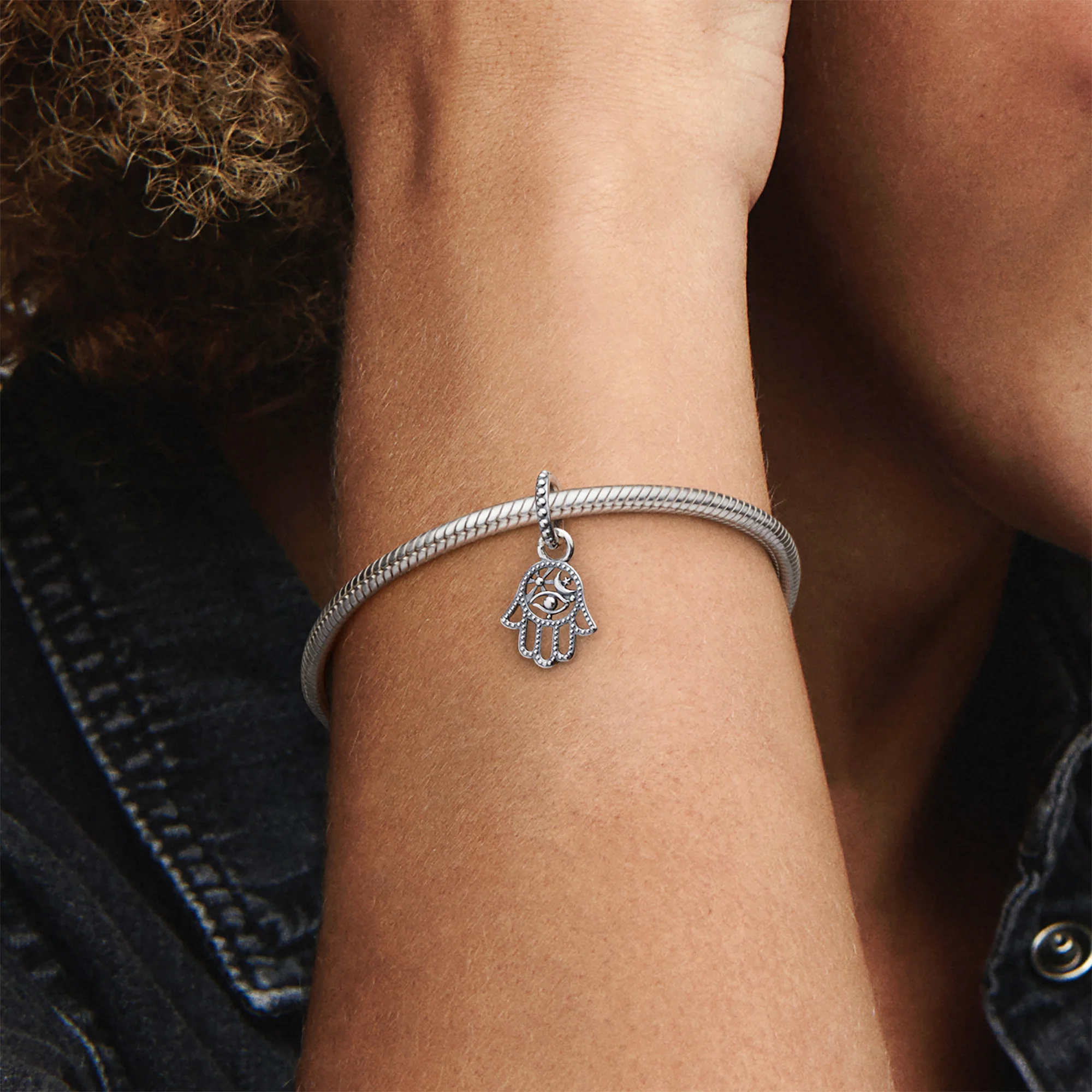 Hamsa Hand Sterling Silver Dangle - Image 3