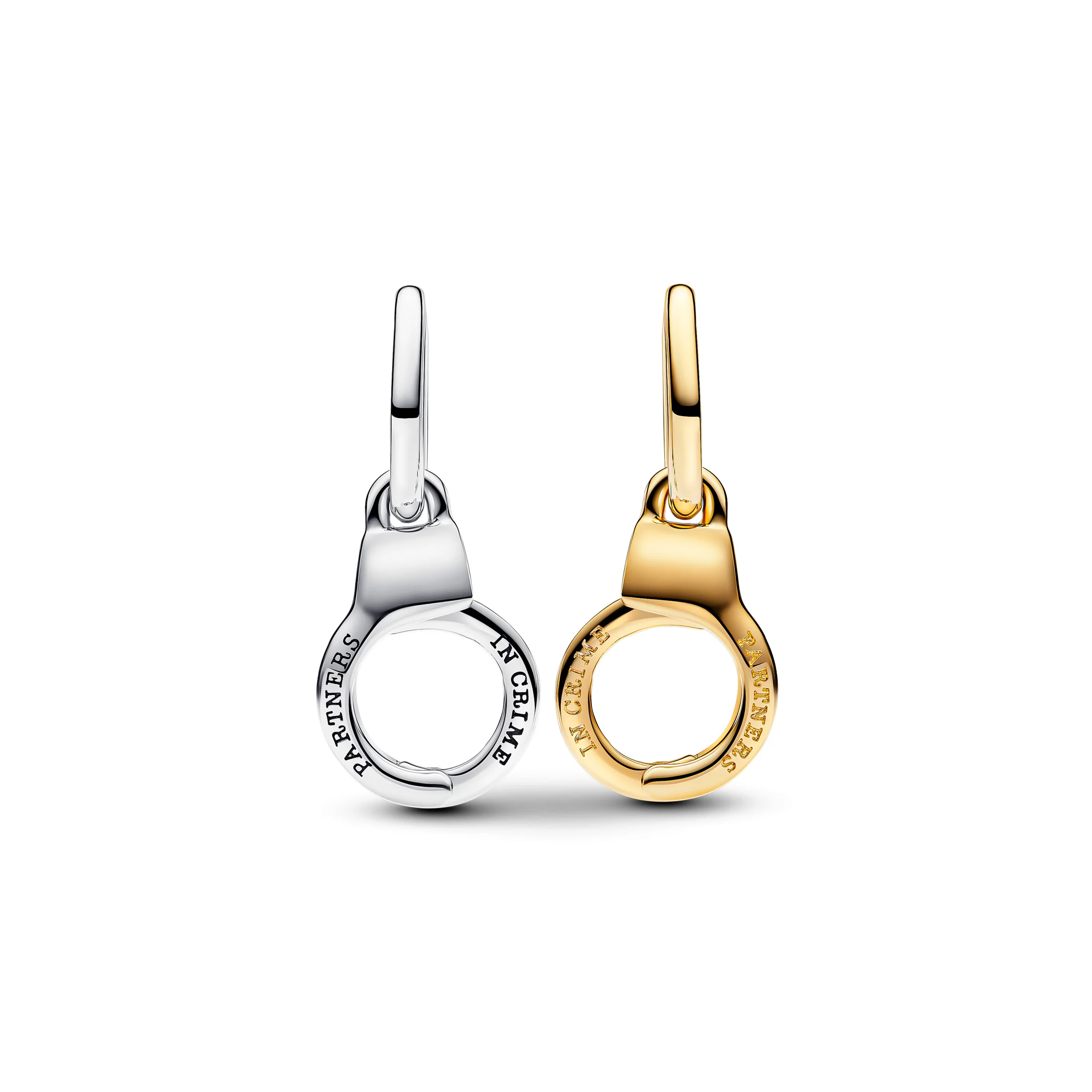 Handcuffs Sterling Silver And 14K Gold-Plated Splittable Dangle - Image 4