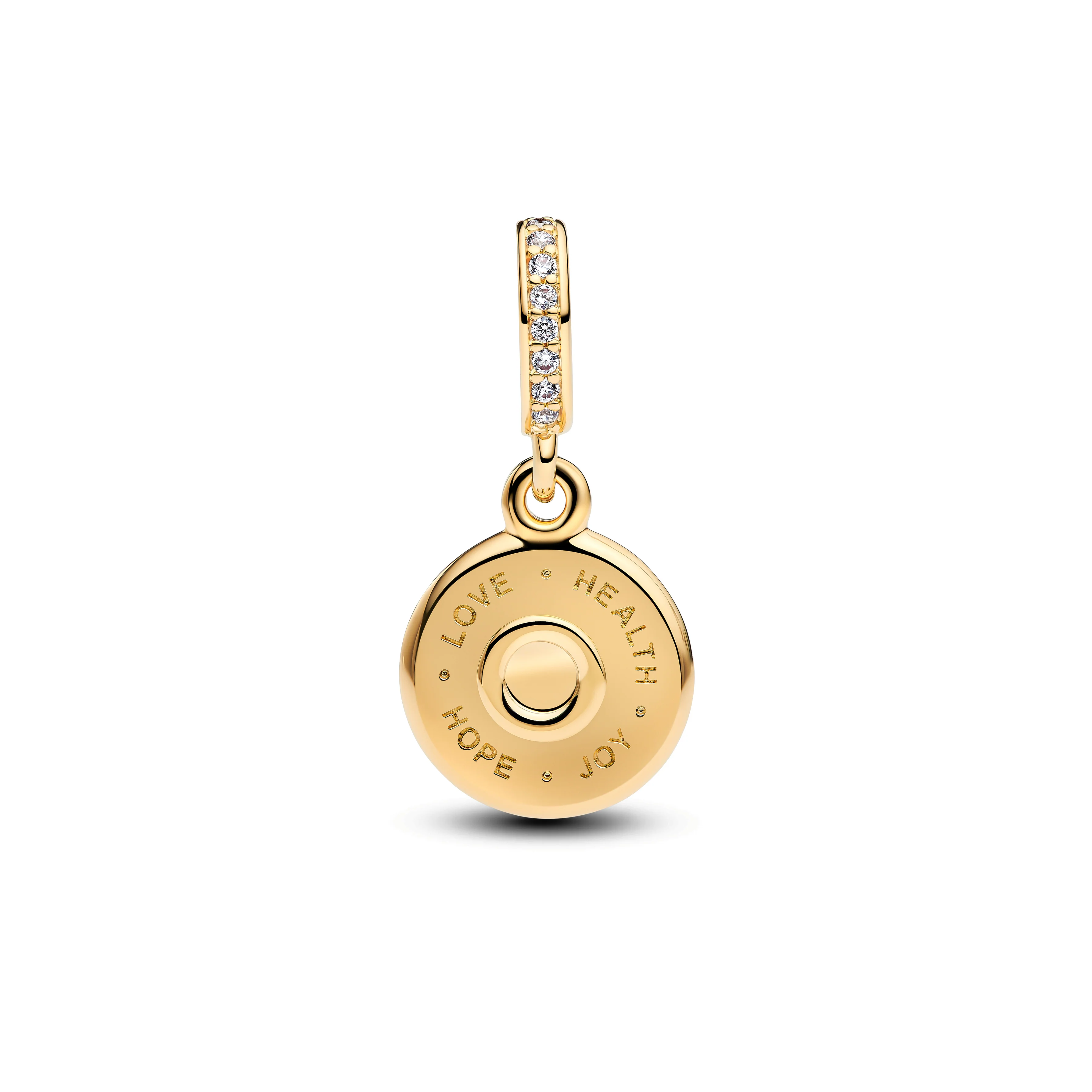 Happy Bday 14K Gold-Plated Dangle With White Bioresin Man-Made Mother Of Pearl And Clear Cubic Zirconia - Image 4