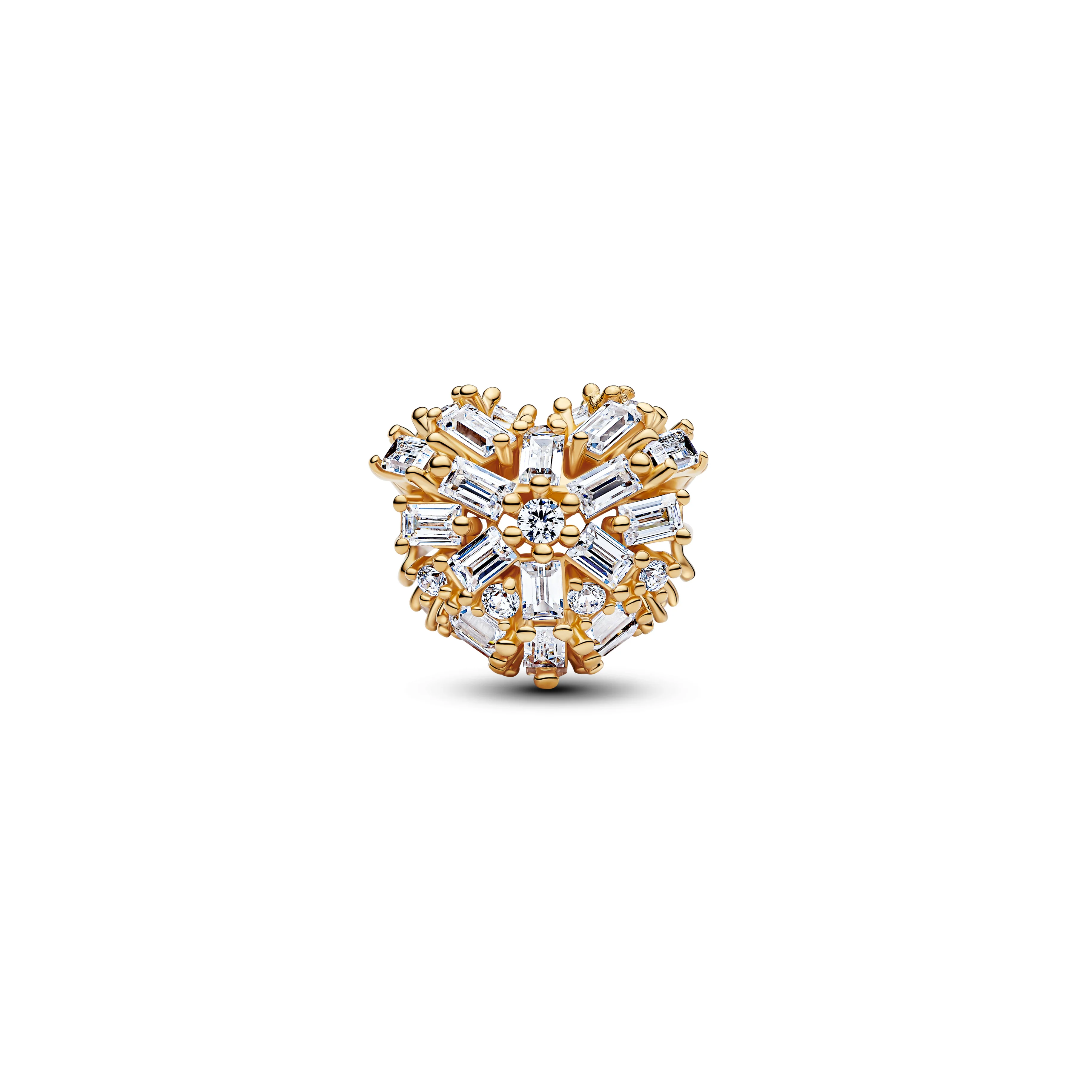 Heart 14K Gold-Plated Charm With Clear Cubic Zirconia
