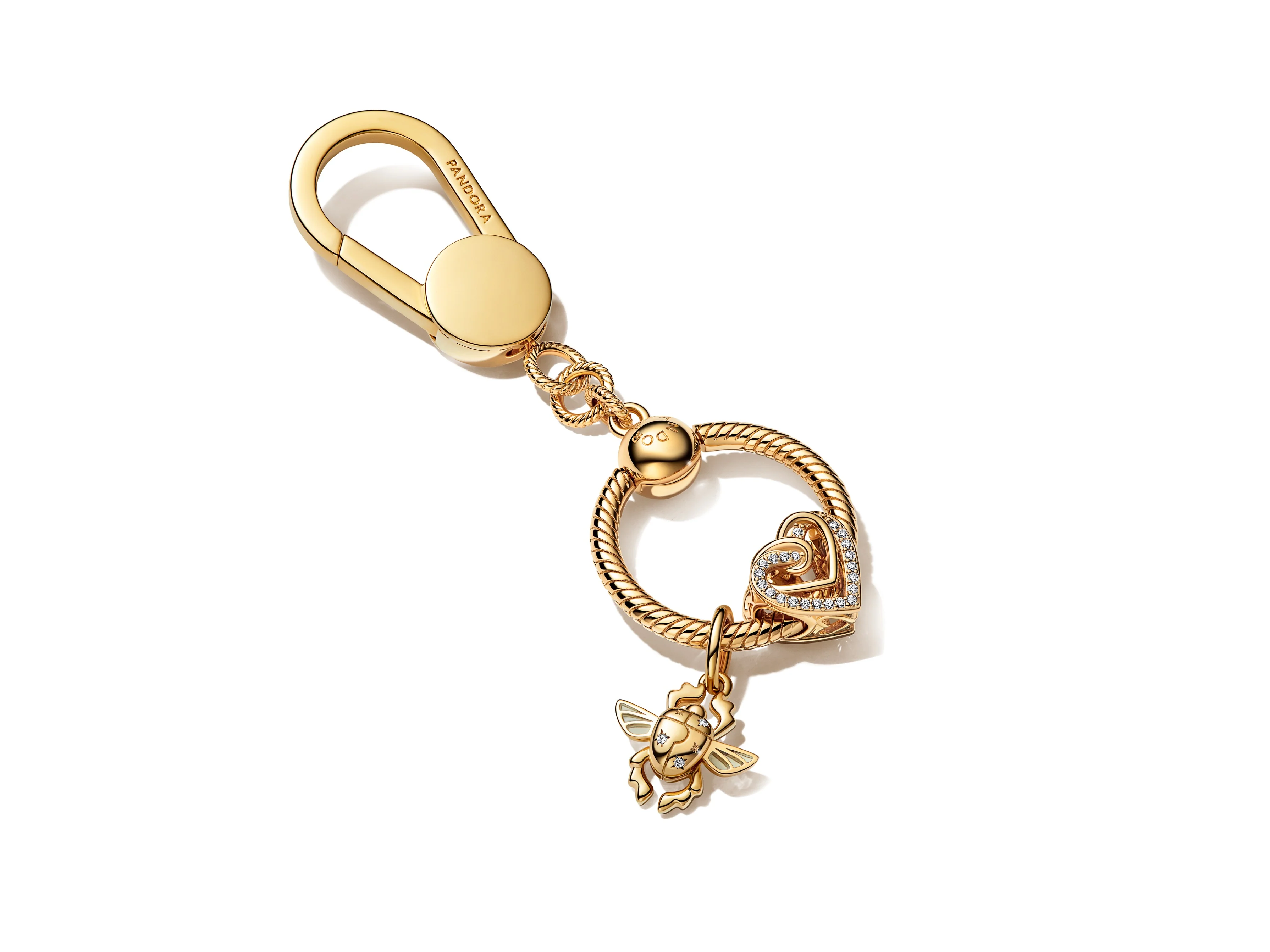 Heart 14K Gold-Plated Charm With Clear Cubic Zirconia - Image 3