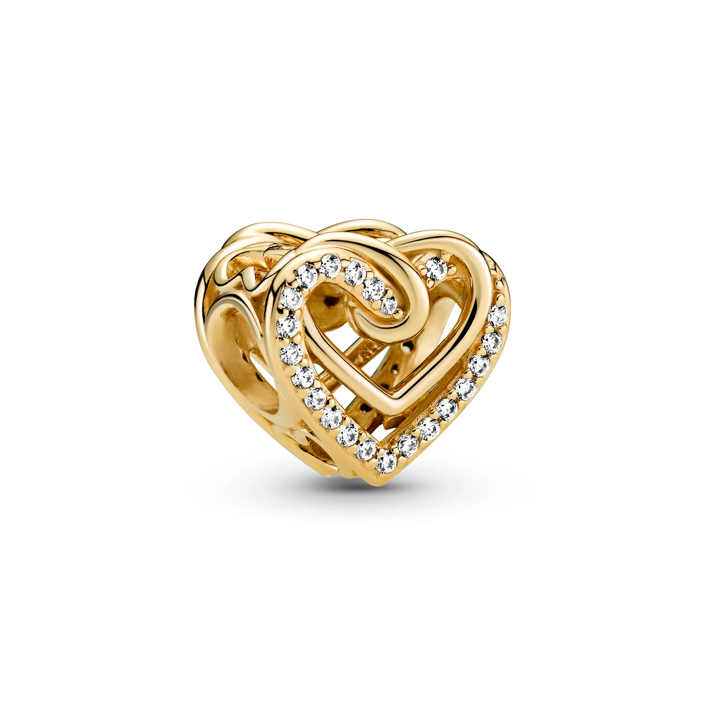Heart 14K Gold-Plated Charm With Clear Cubic Zirconia - Image 4