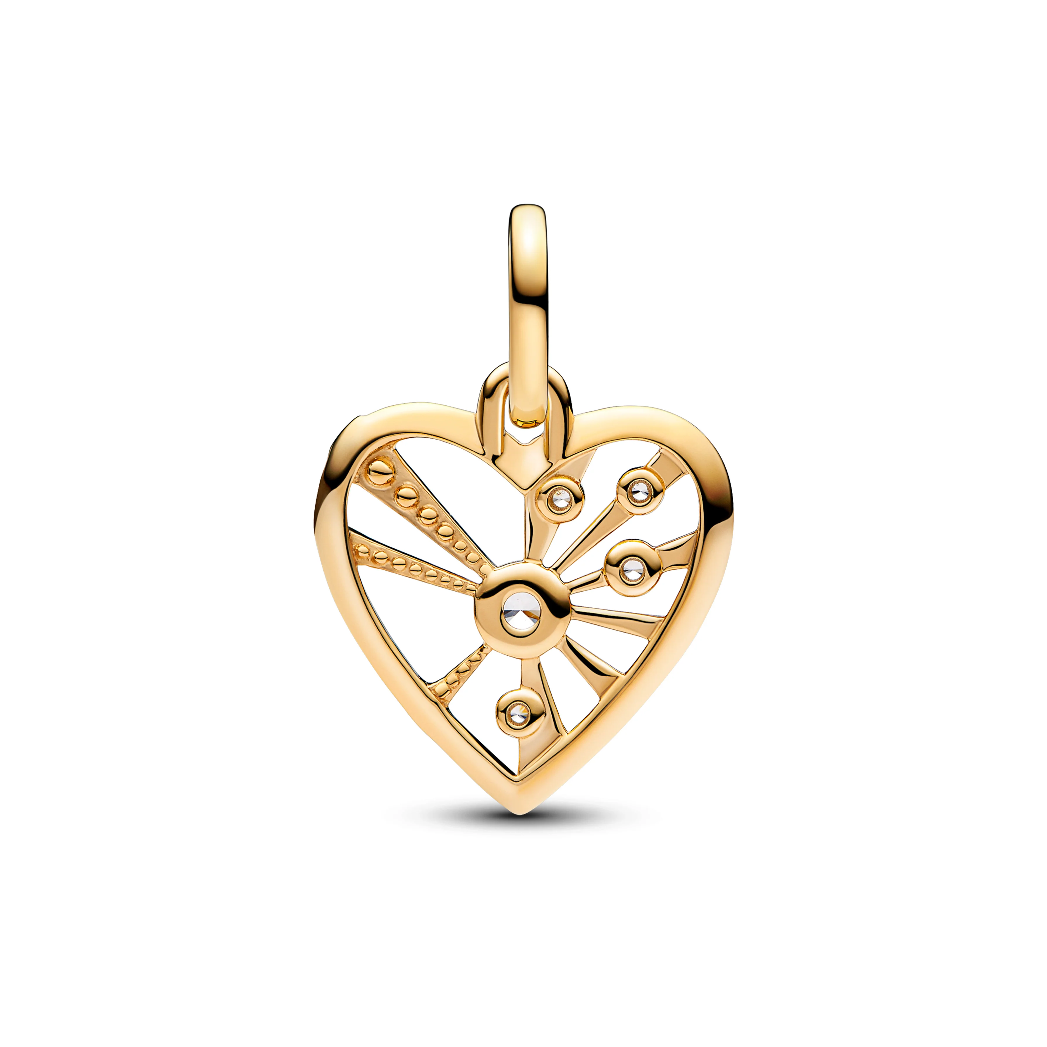 Heart 14K Gold-Plated Medallion With Clear Cubic Zirconia - Image 2