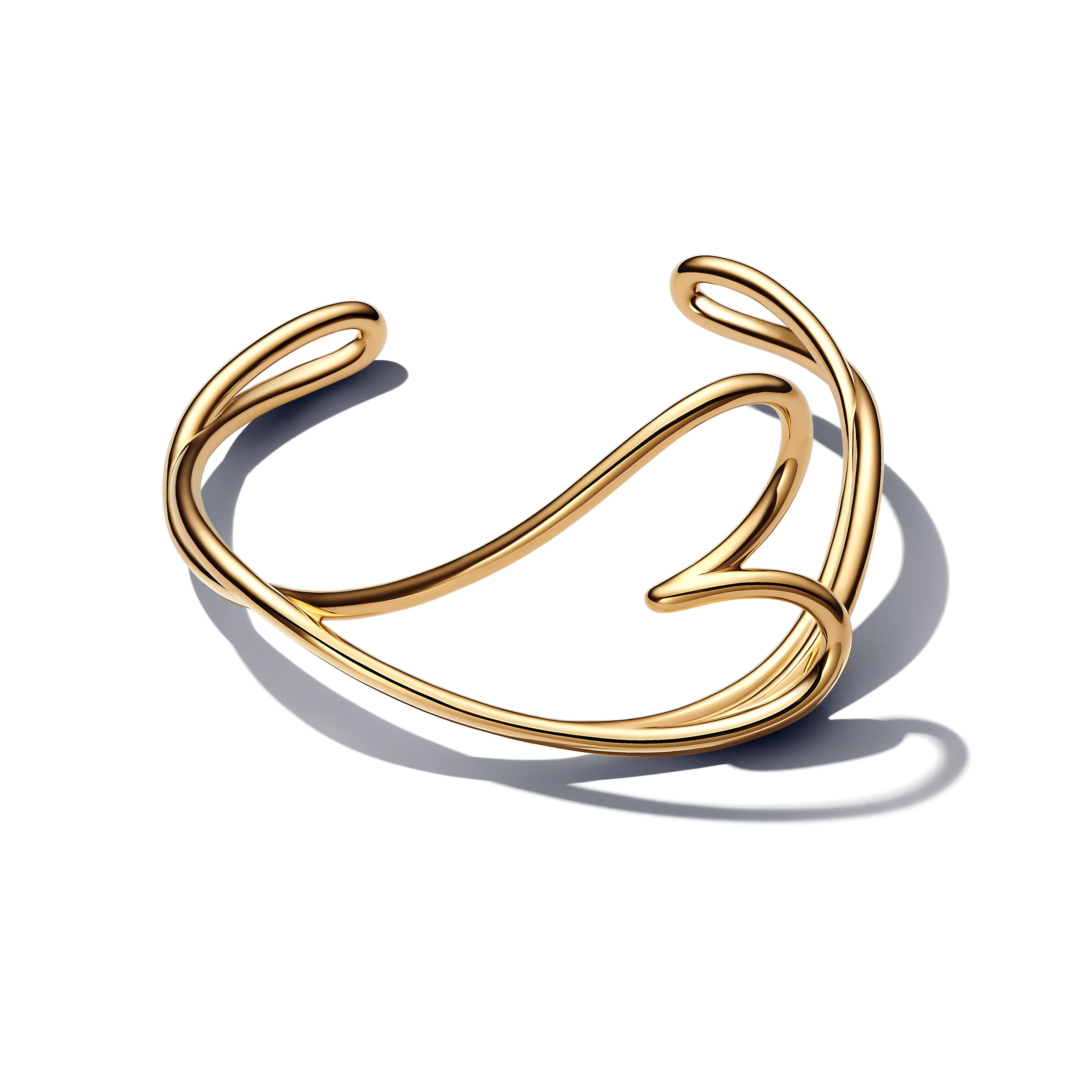 Heart 14K Gold-Plated Open Bangle - Image 4