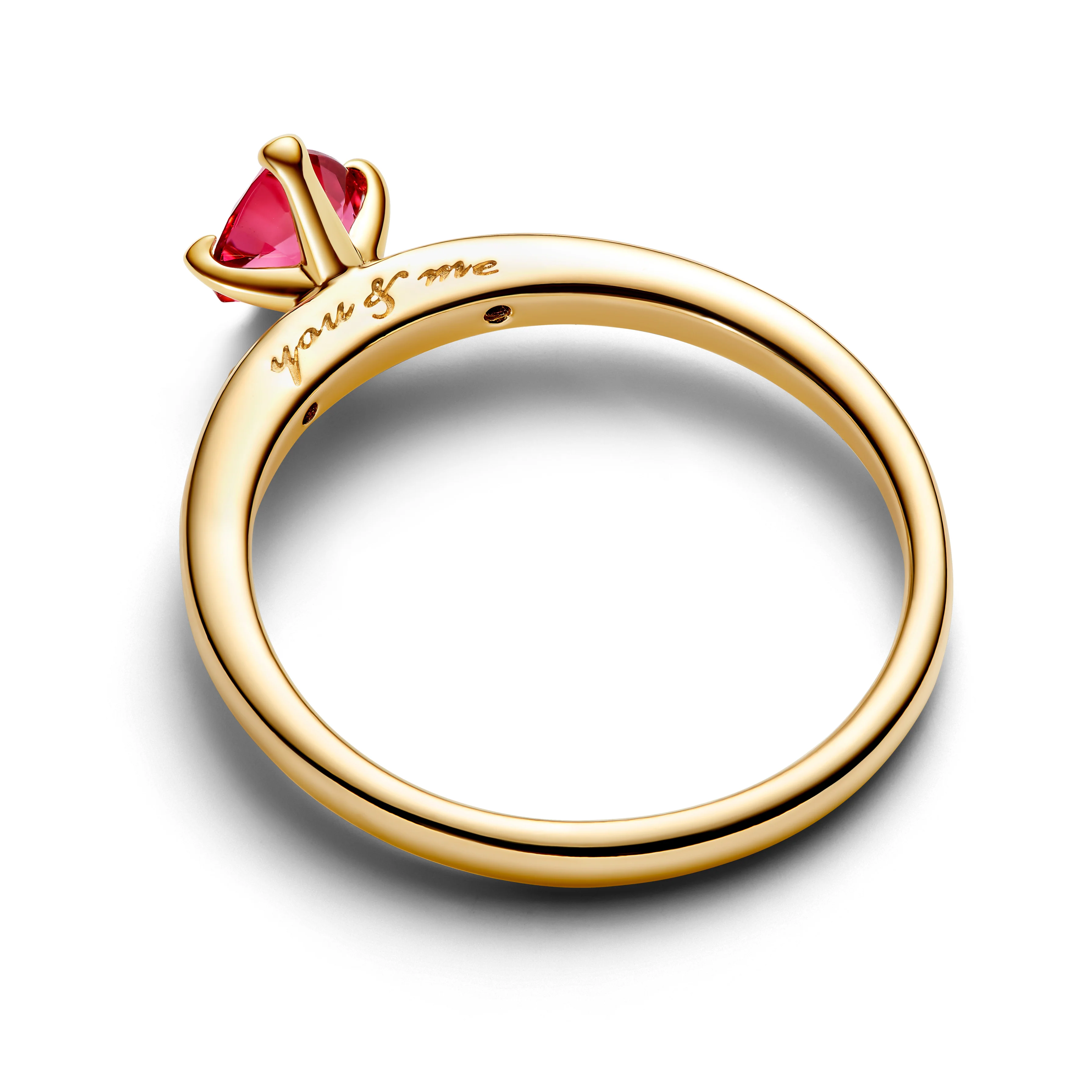 Heart 14K Gold-Plated Ring With Cherries Jubilee Red Crystal - Image 4