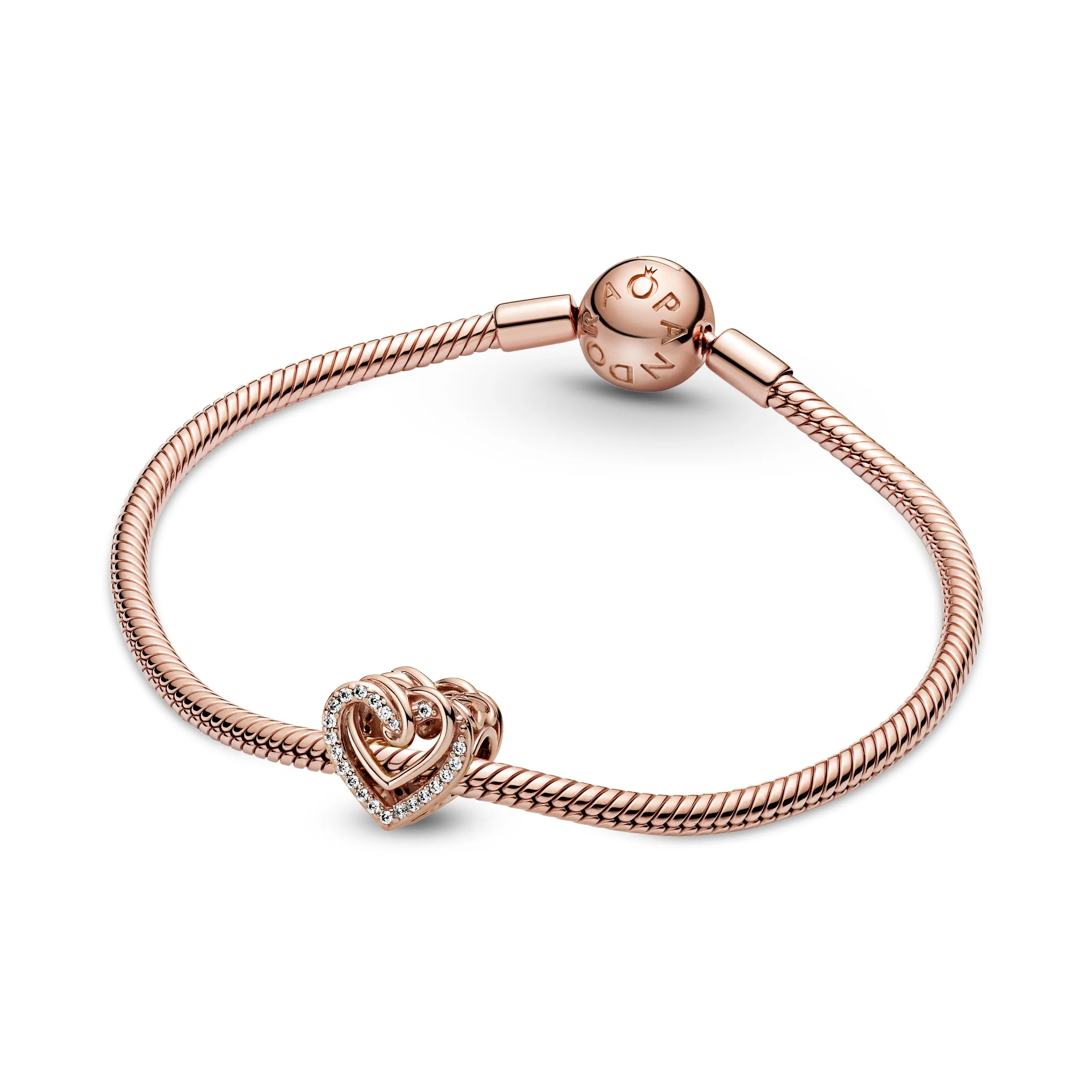 Heart 14K Rose Gold-Plated Charm With Clear Cubic Zirconia - Image 4