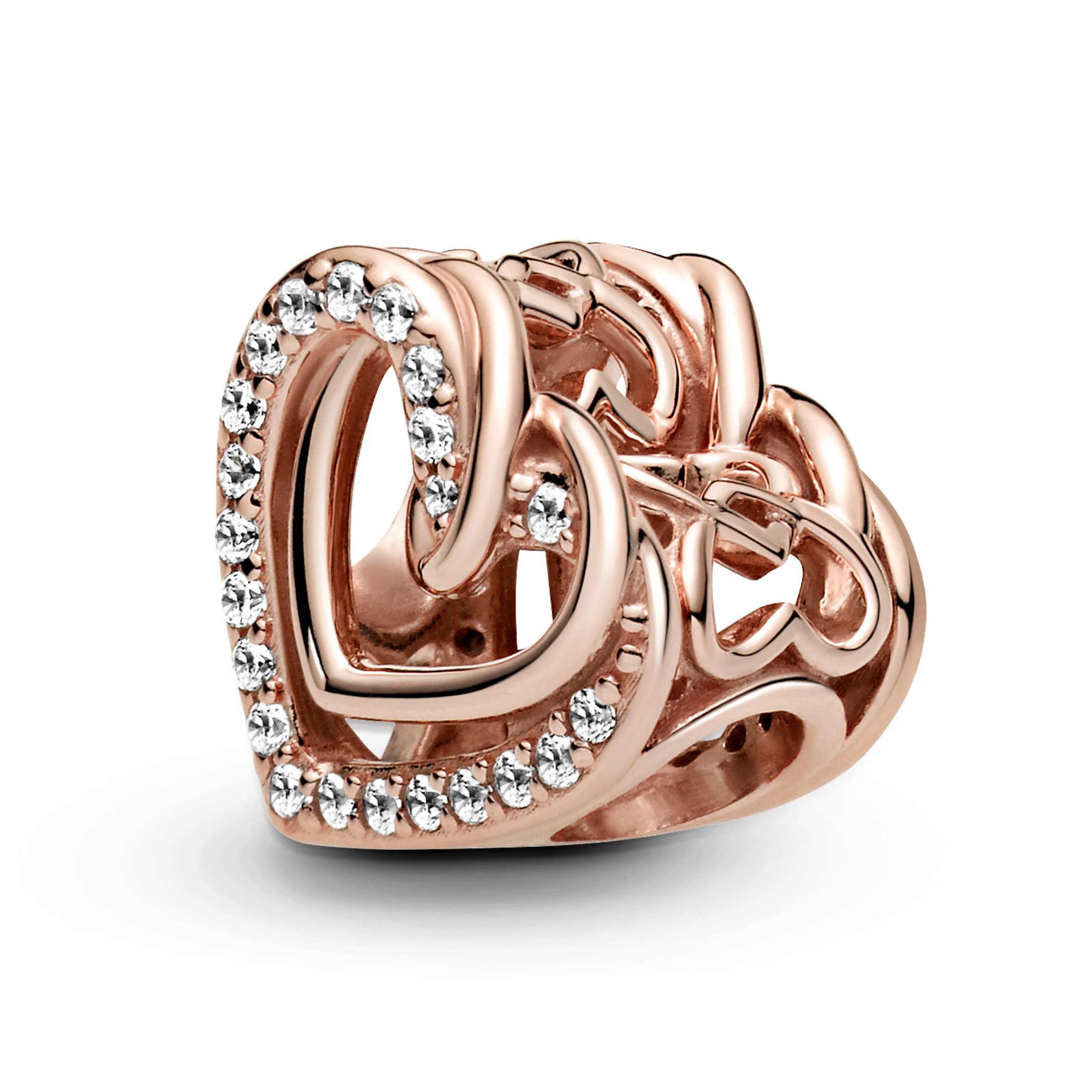 Heart 14K Rose Gold-Plated Charm With Clear Cubic Zirconia - Image 5