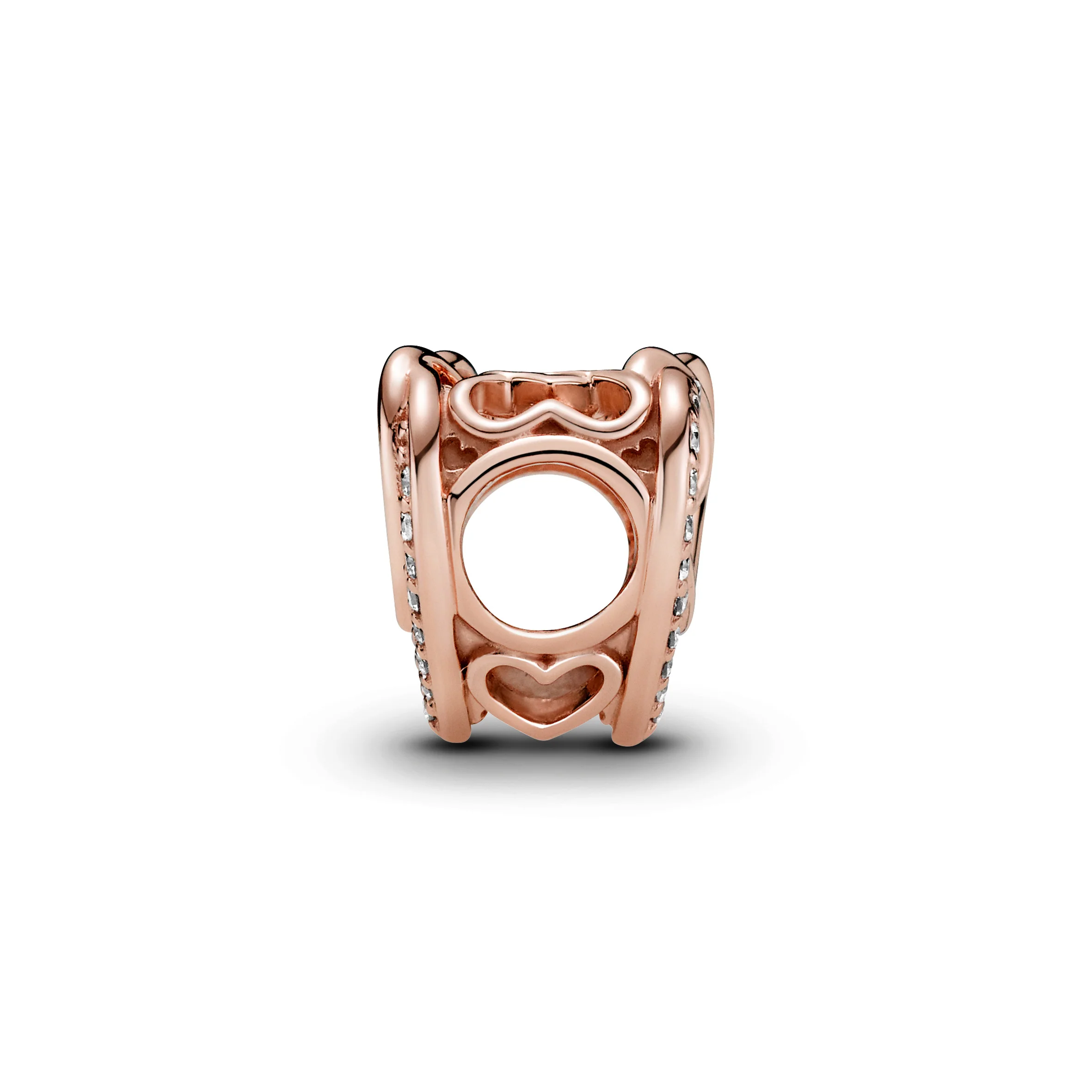 Heart 14K Rose Gold-Plated Charm With Clear Cubic Zirconia - Image 6
