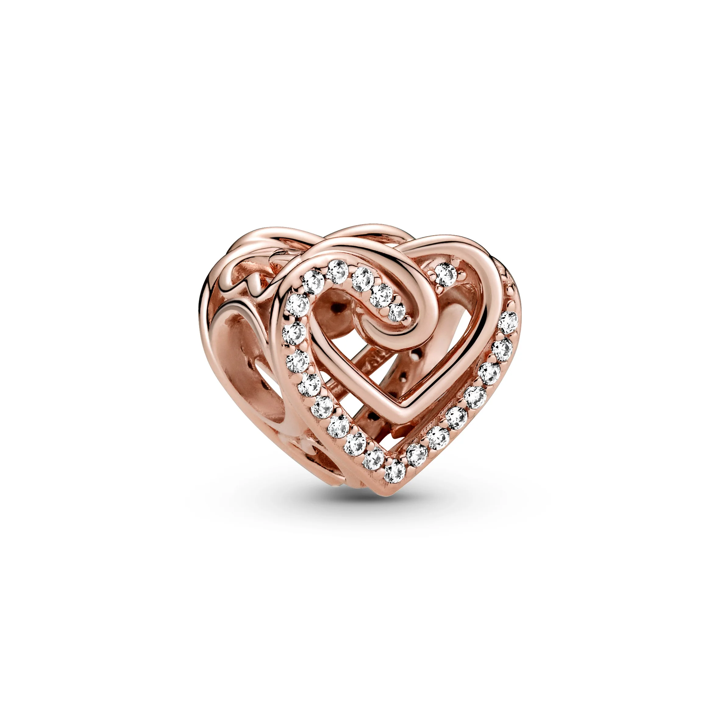 Heart 14K Rose Gold-Plated Charm With Clear Cubic Zirconia - Image 7