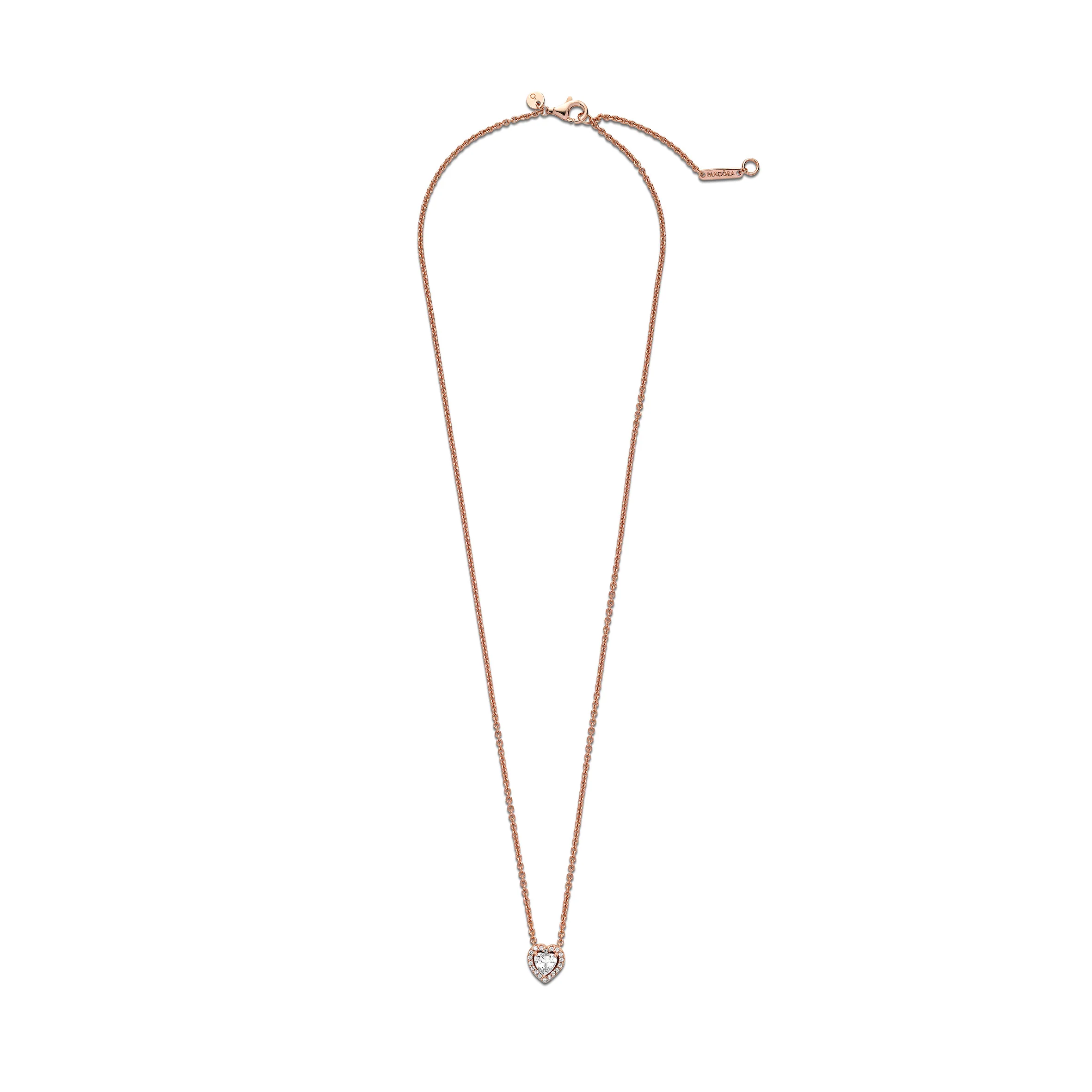 Heart 14K Rose Gold-Plated Collier With Clear Cubic Zirconia - Image 2