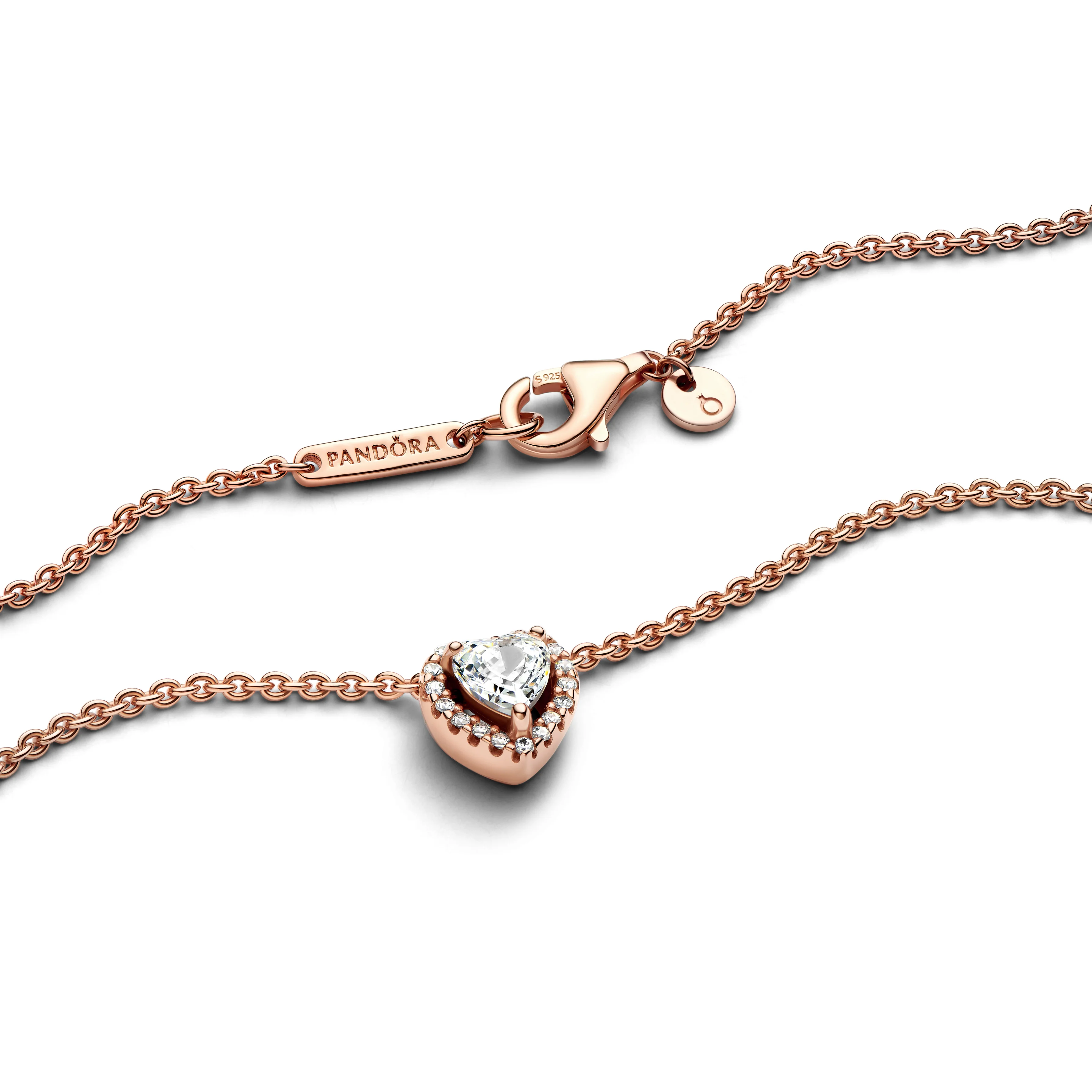 Heart 14K Rose Gold-Plated Collier With Clear Cubic Zirconia - Image 3