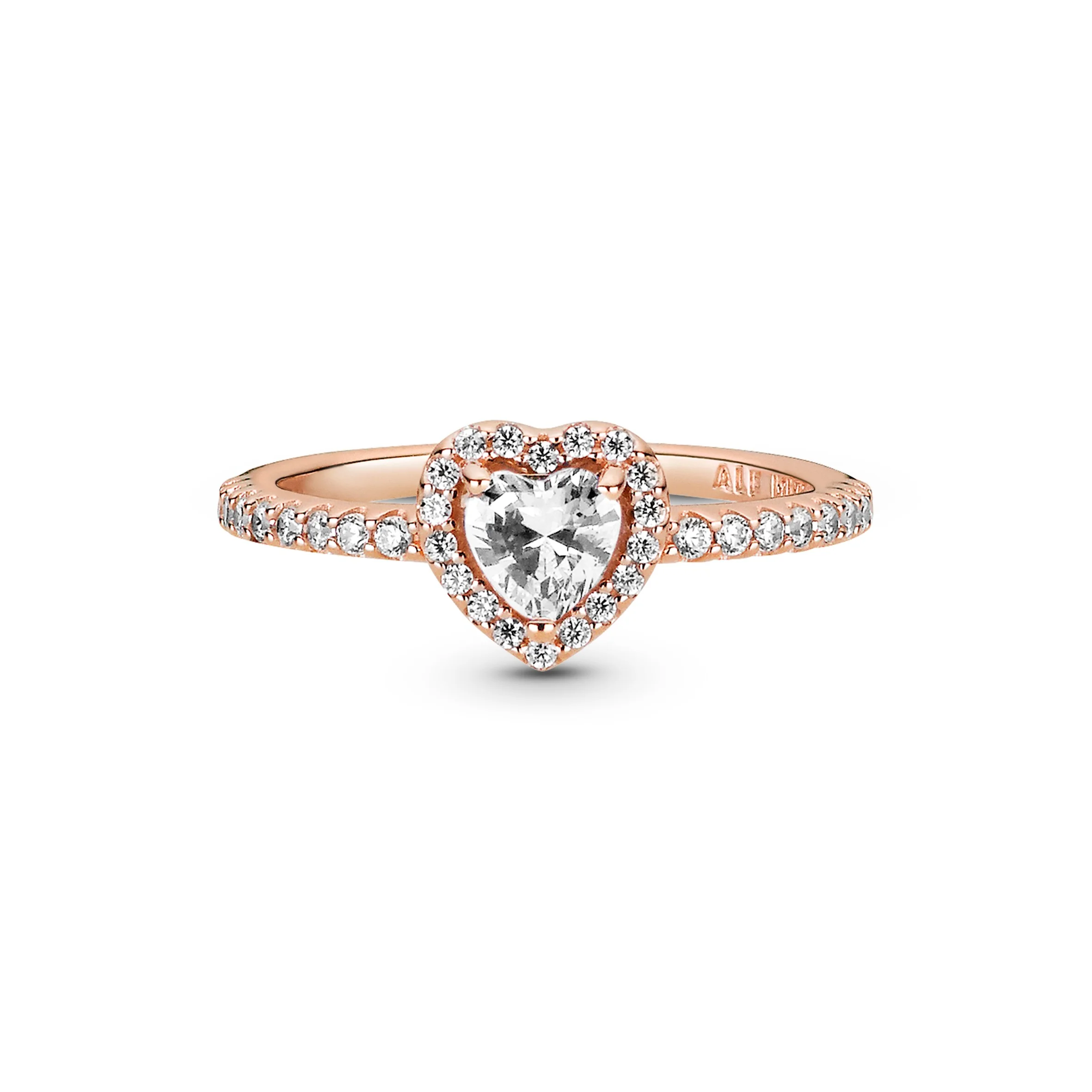 Heart 14K Rose Gold-Plated Ring With Clear Cubic Zirconia - Image 4
