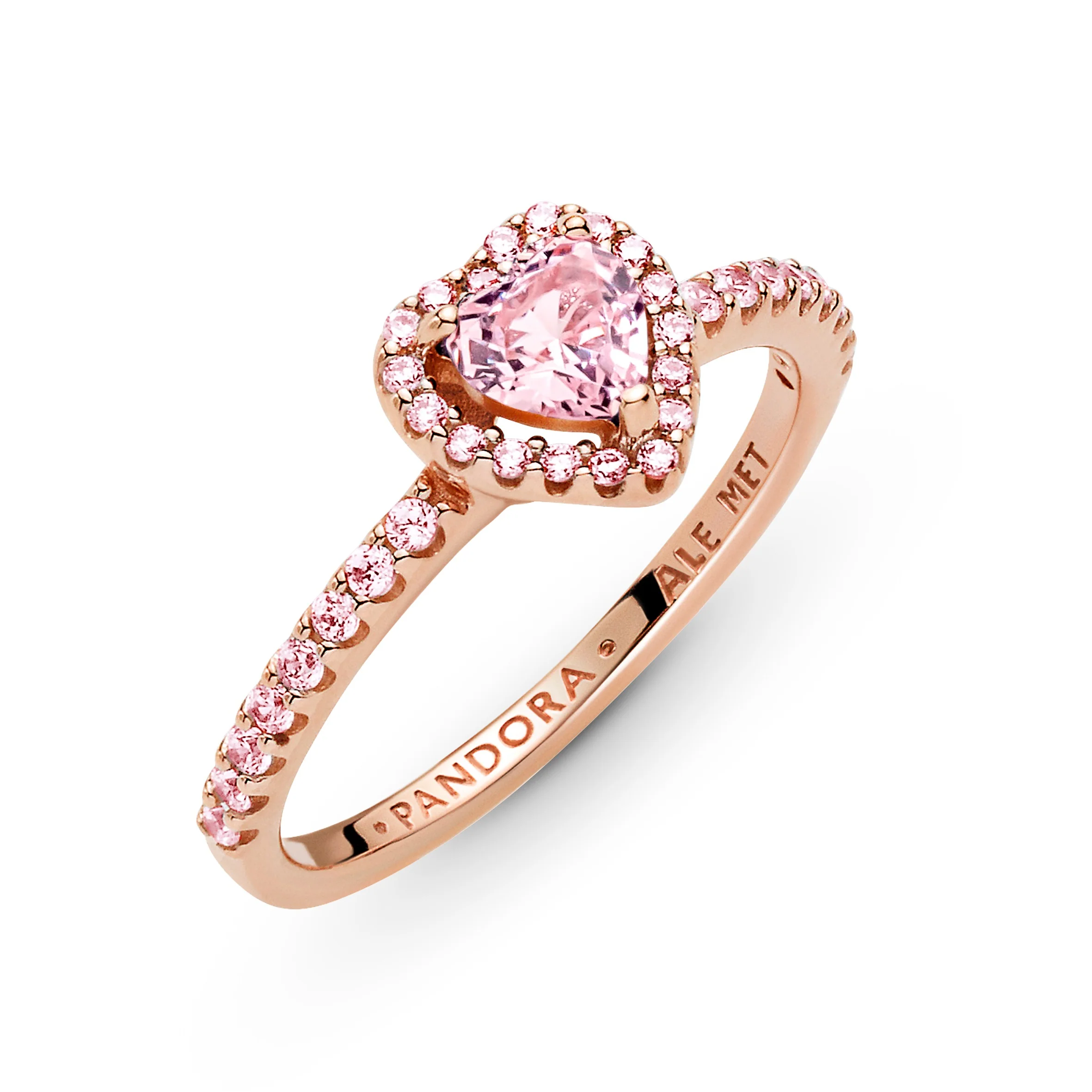 Heart 14K Rose Gold-Plated Ring With Orchid Pink Crystal And Fancy Fairy Tale Pink Cubic Zirconia - Image 3