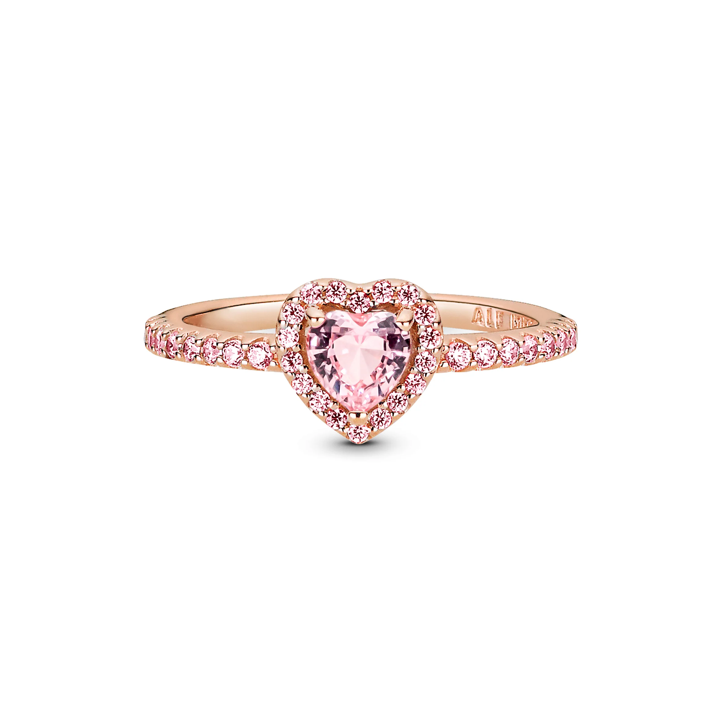 Heart 14K Rose Gold-Plated Ring With Orchid Pink Crystal And Fancy Fairy Tale Pink Cubic Zirconia - Image 4