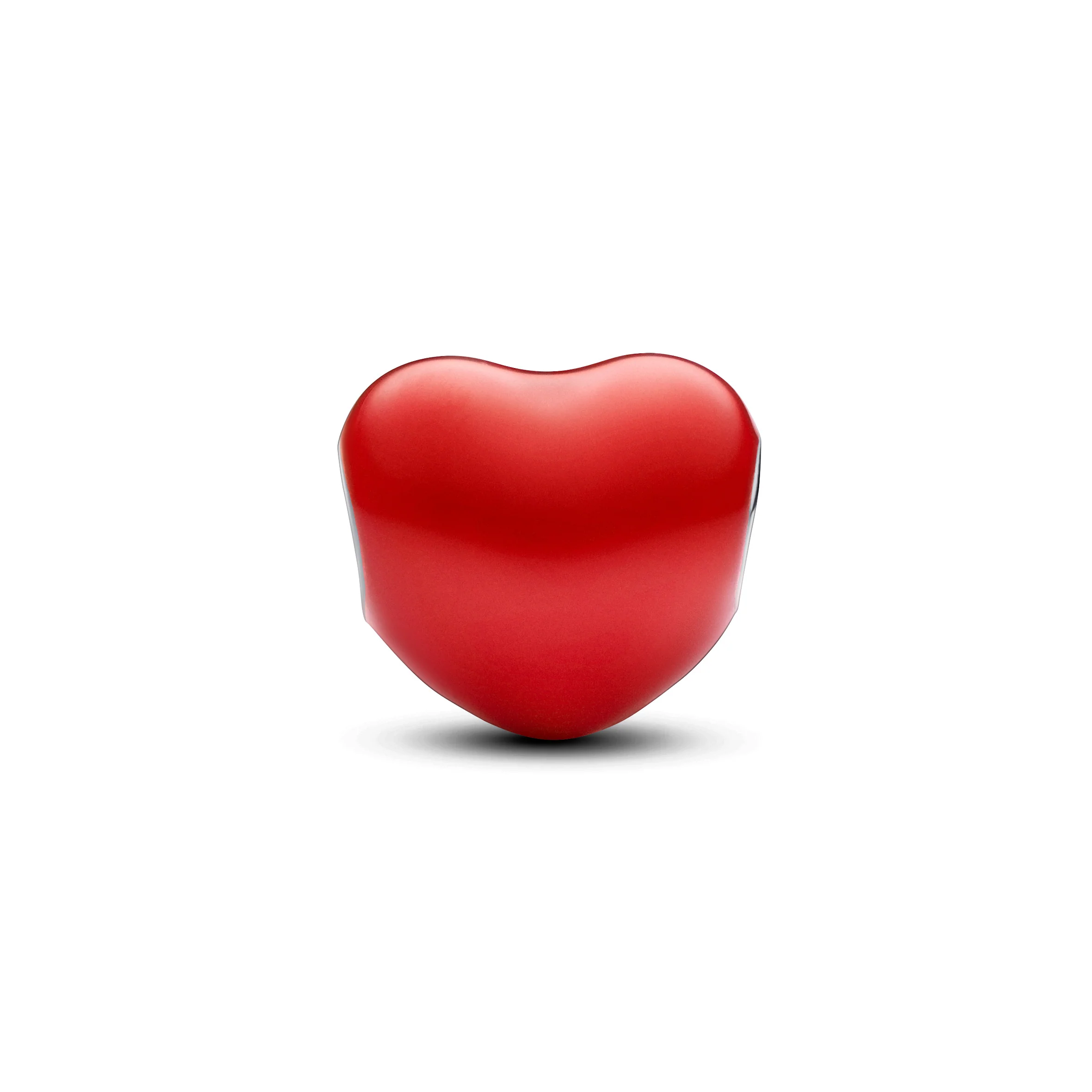 Heart Sterling Silver Charm With Color Changing Red Enamel