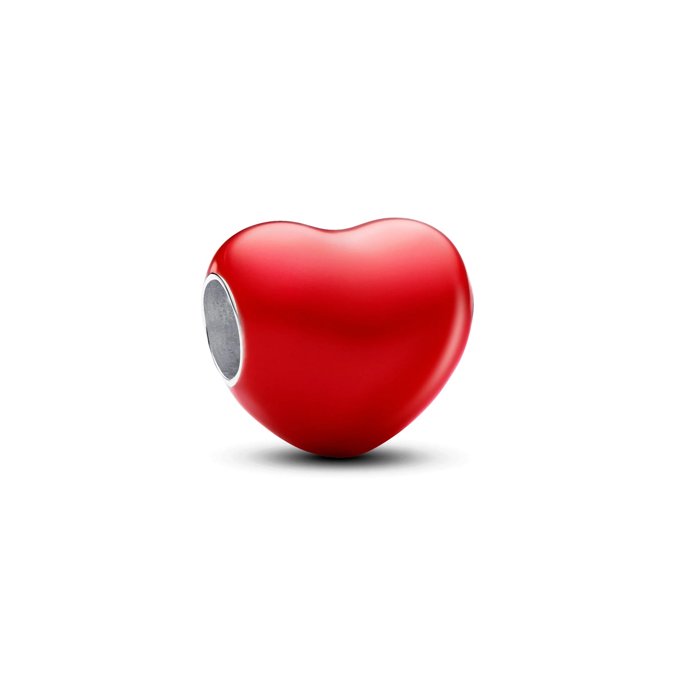 Heart Sterling Silver Charm With Color Changing Red Enamel - Image 3