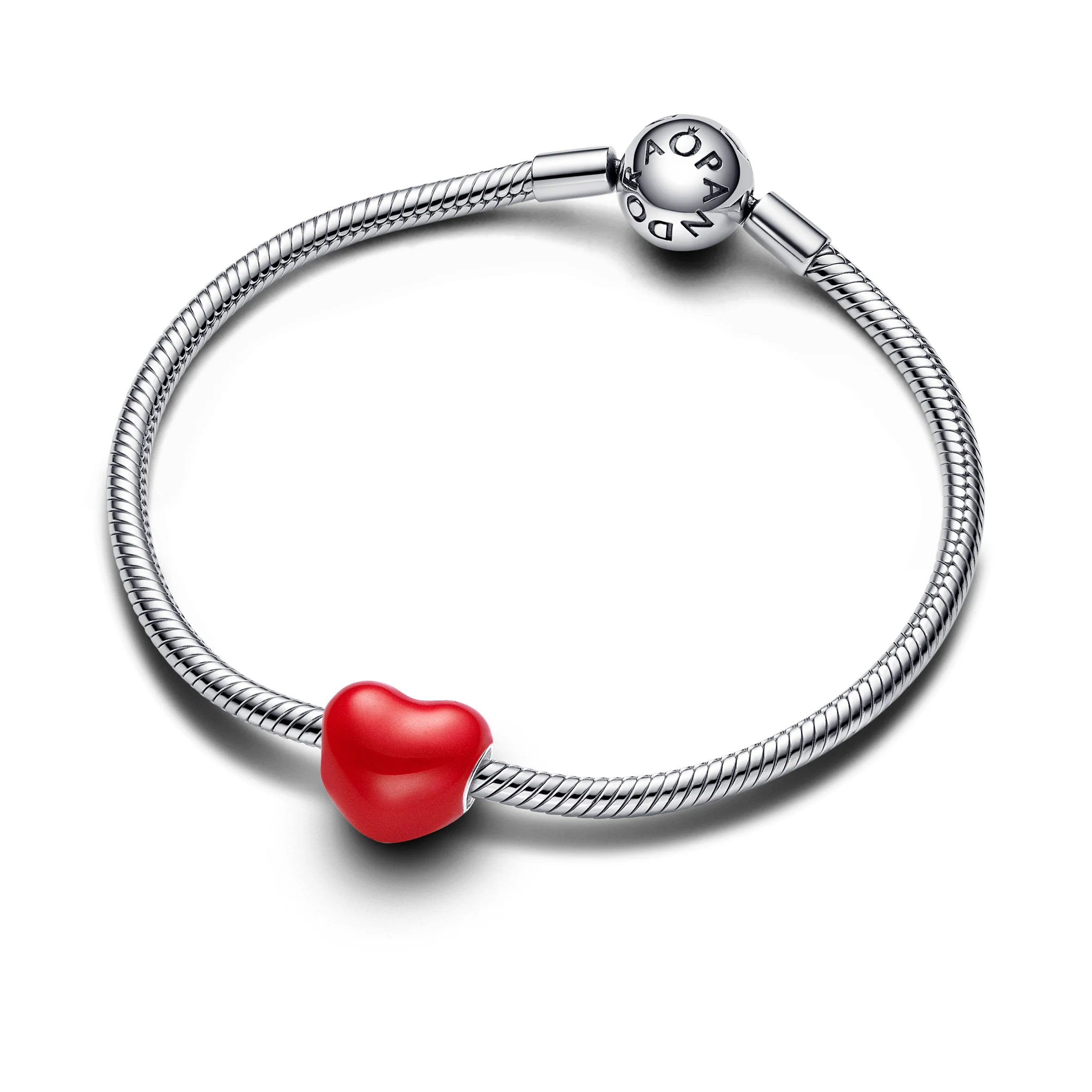 Heart Sterling Silver Charm With Color Changing Red Enamel - Image 4