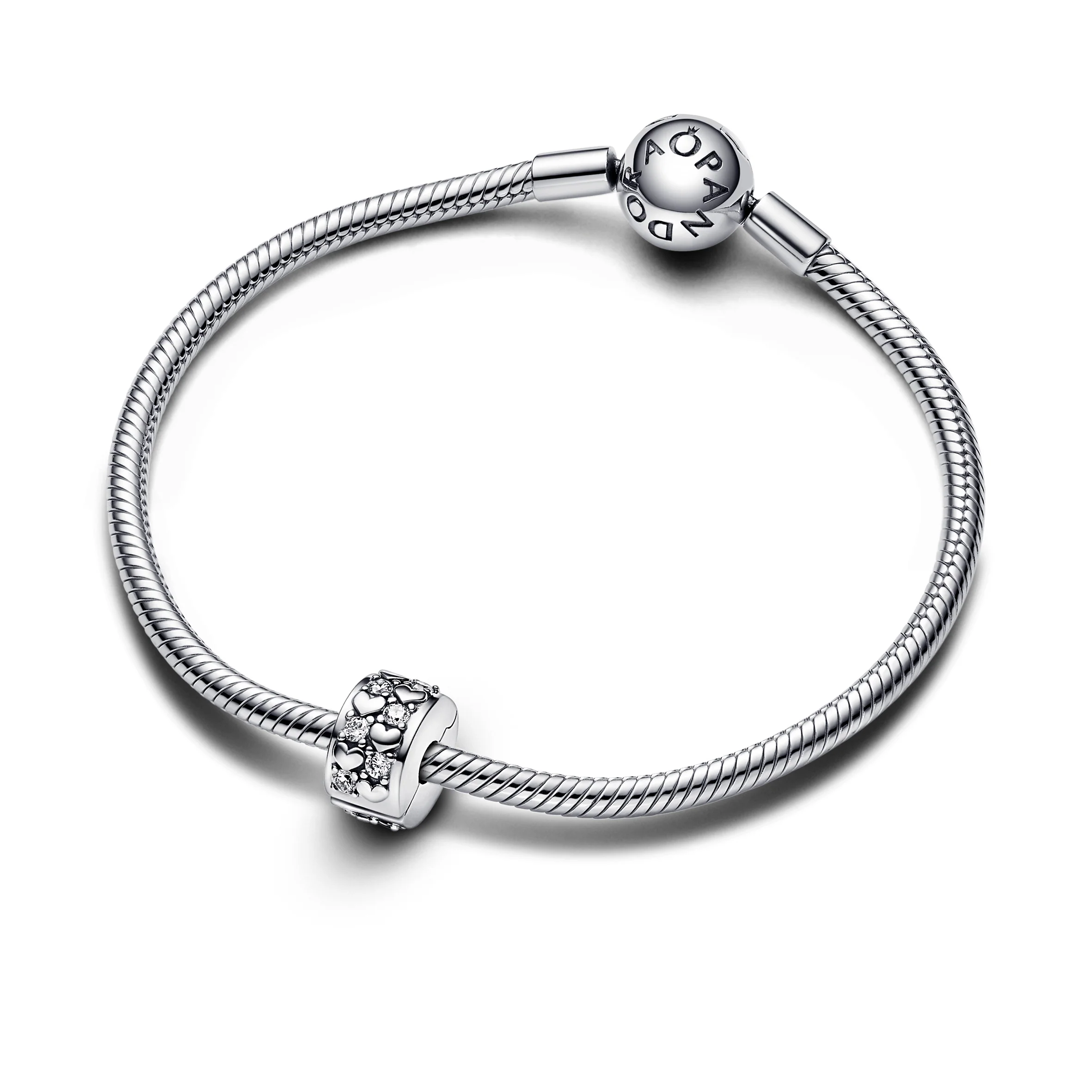 Heart Sterling Silver Clip With Clear Cubic Zirconia - Image 4