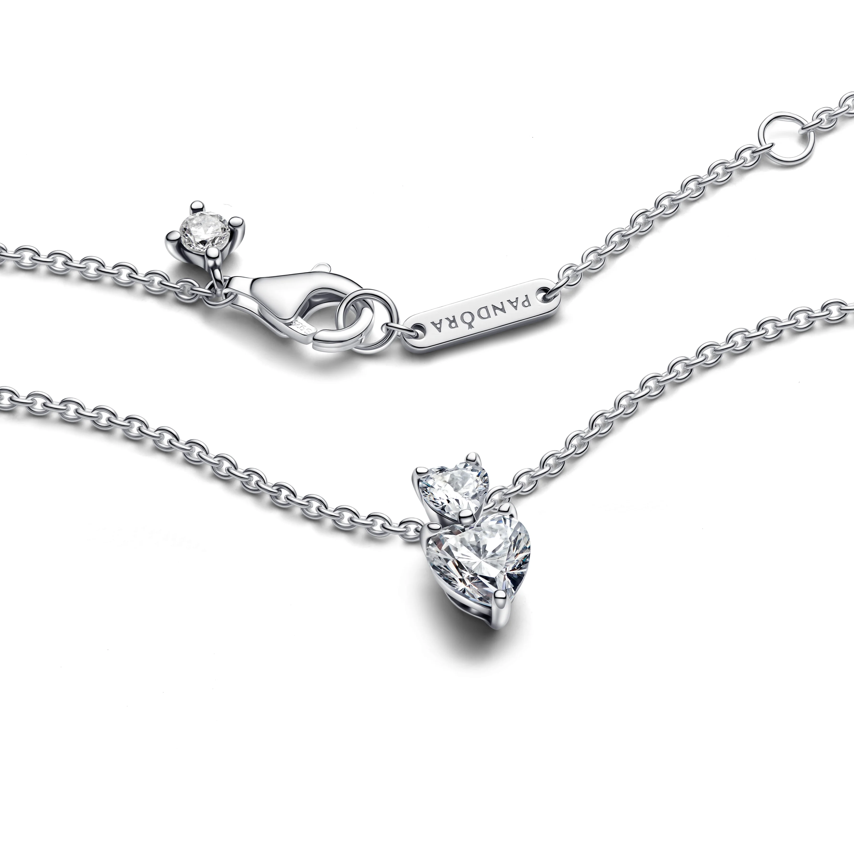 Heart Sterling Silver Collier With Clear Cubic Zirconia - Image 6