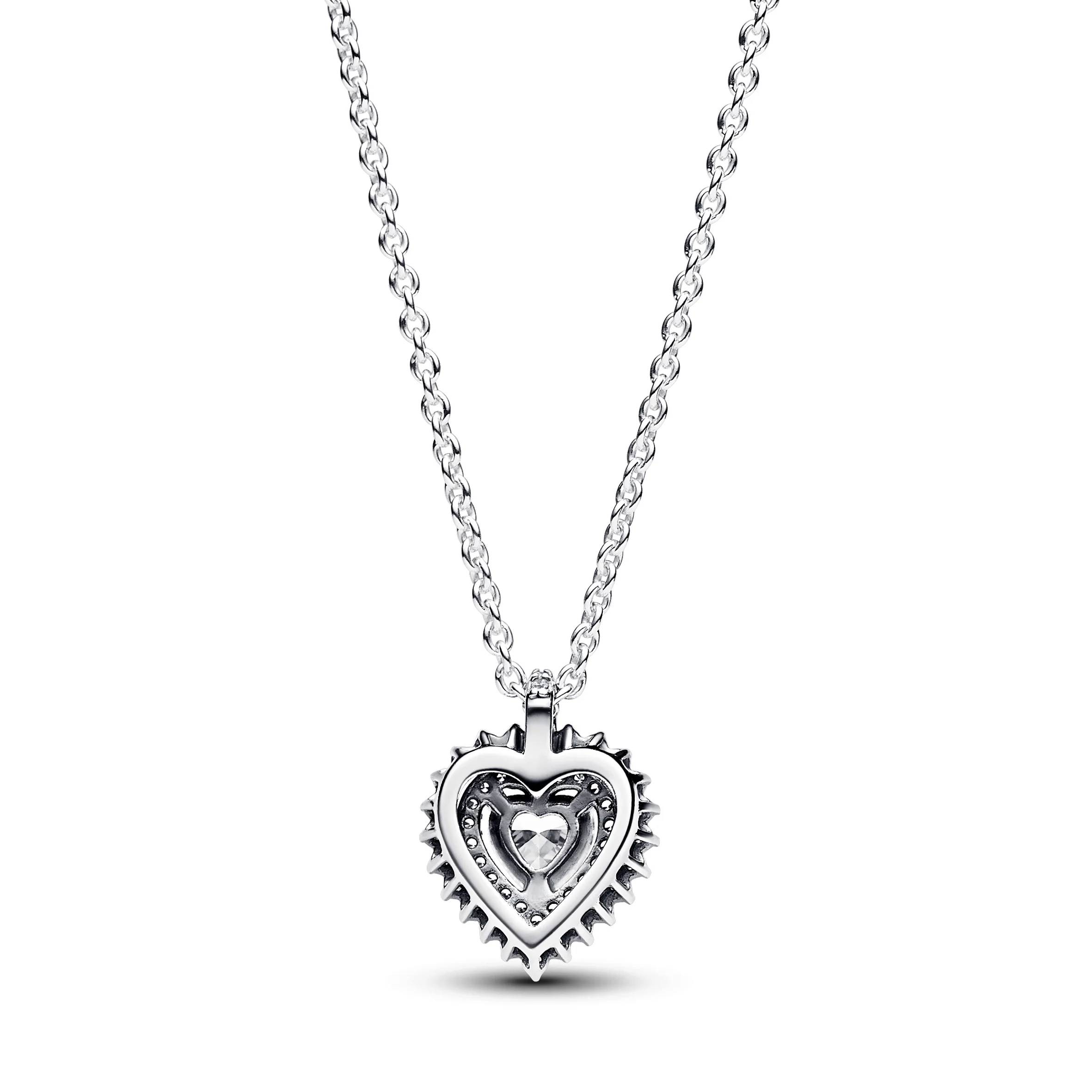 Heart Sterling Silver Collier With Clear Cubic Zirconia - Image 4