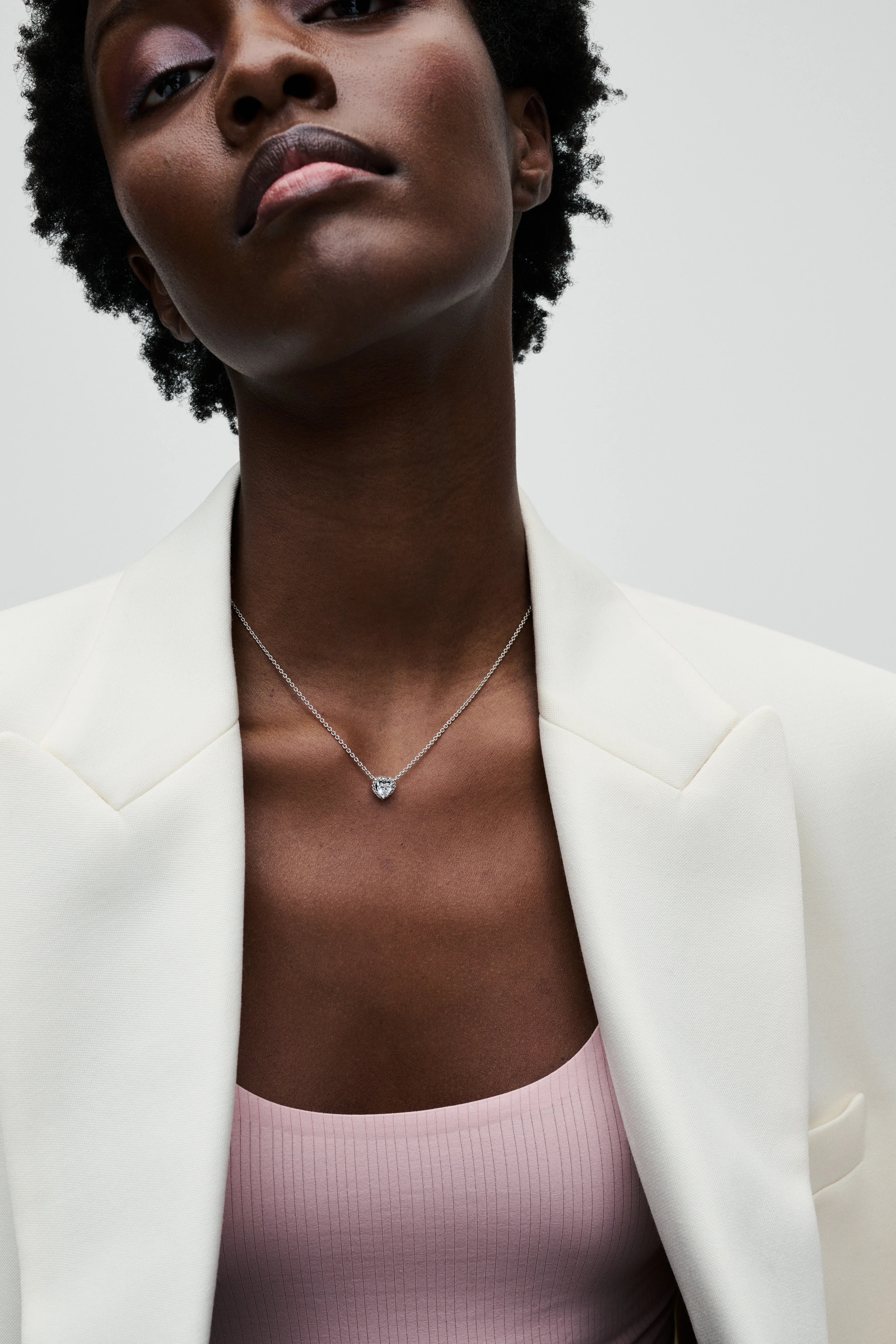 Heart Sterling Silver Collier With Clear Cubic Zirconia - Image 4