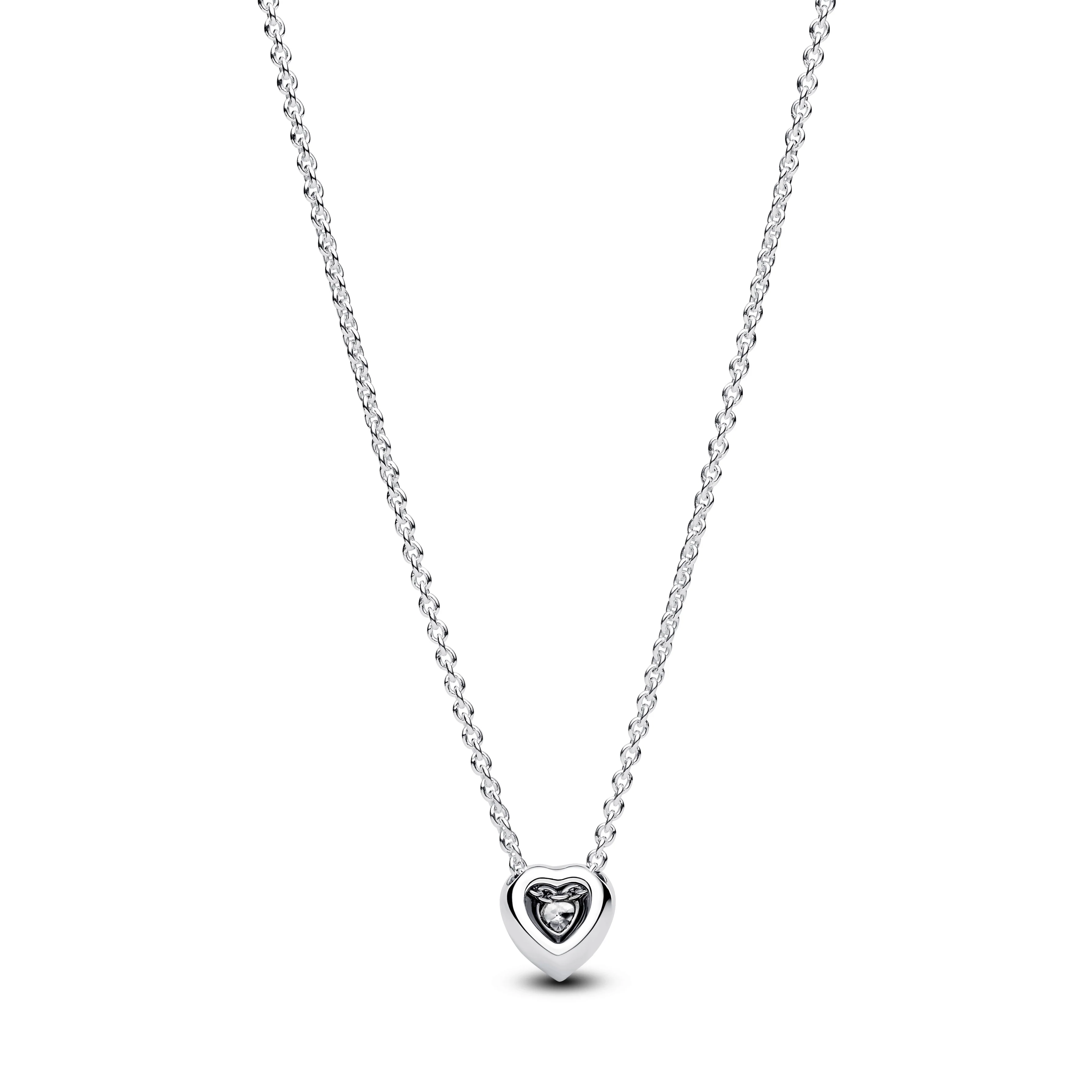 Heart Sterling Silver Collier With Clear Cubic Zirconia - Image 6