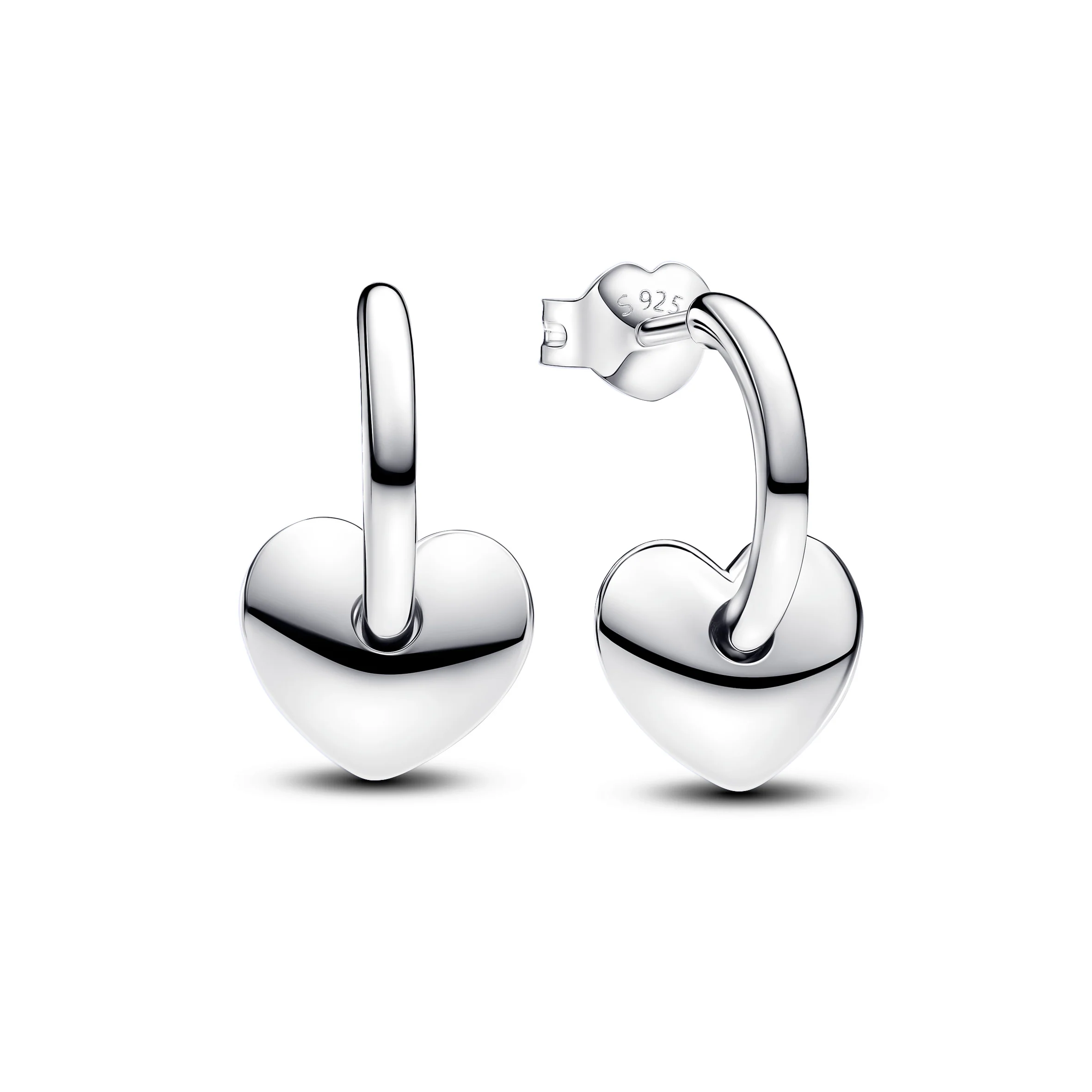 Heart Sterling Silver Hoop Earrings