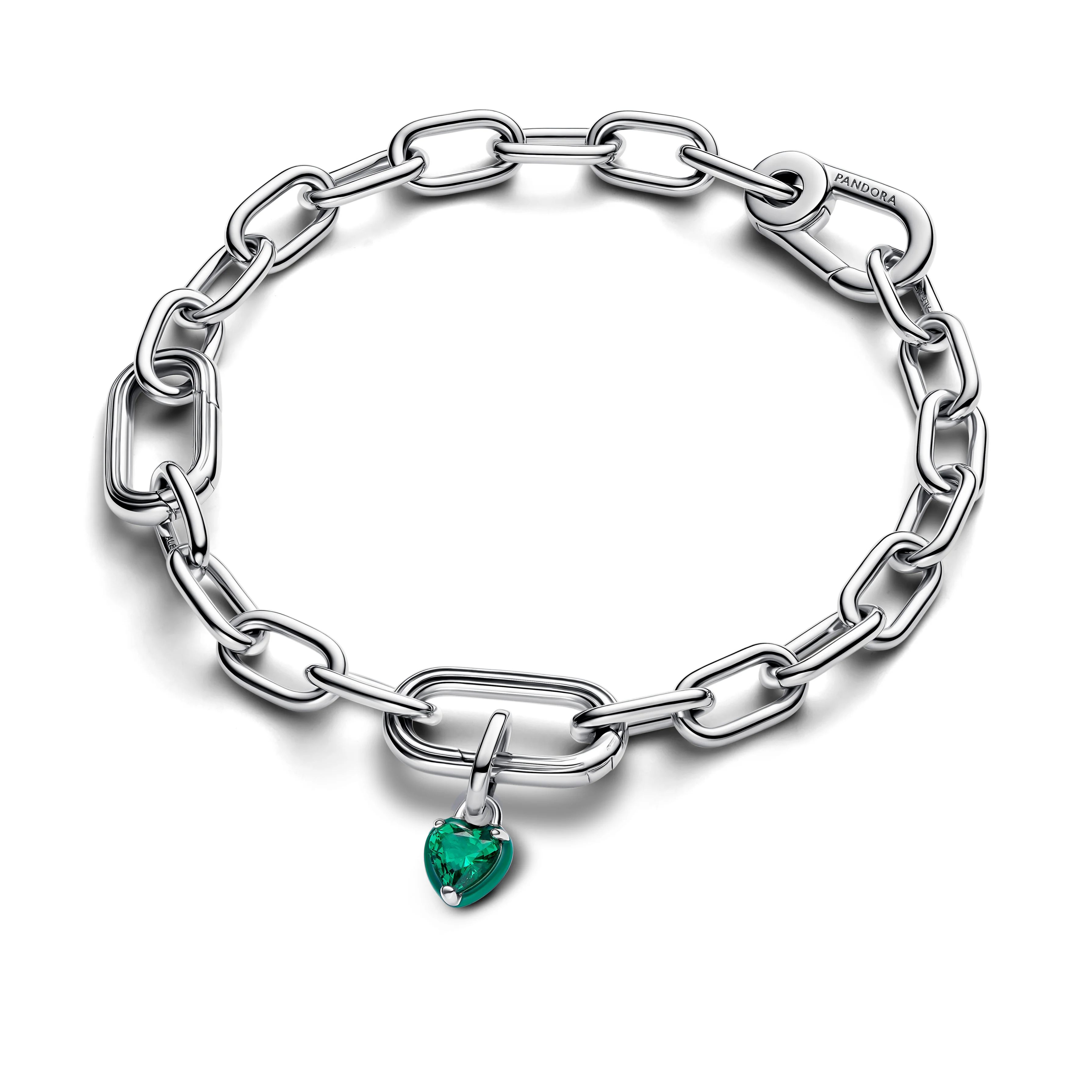 Heart Sterling Silver Mini Dangle With Green Crystal And Green Enamel - Image 4