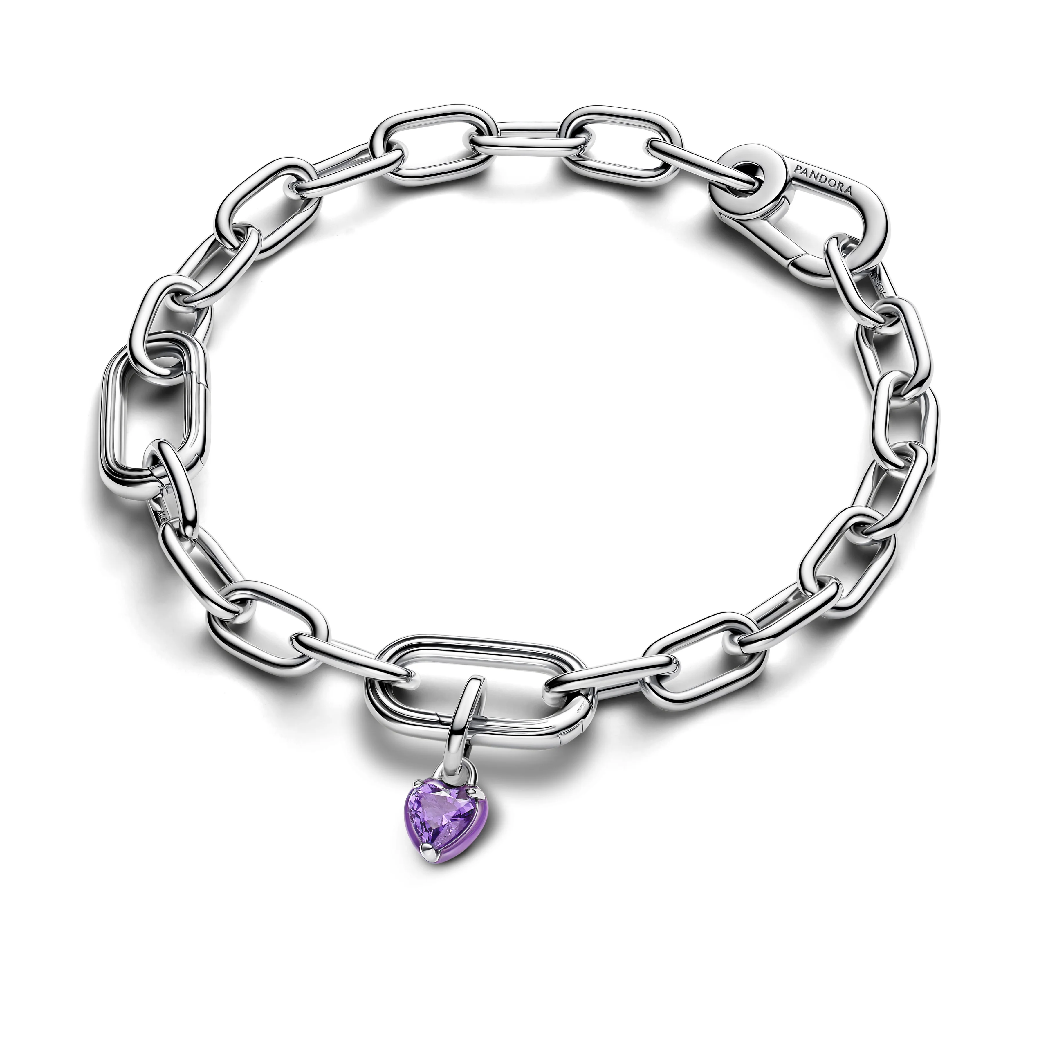 Heart Sterling Silver Mini Dangle With Royal Purple Crystal And Purple Enamel - Image 3