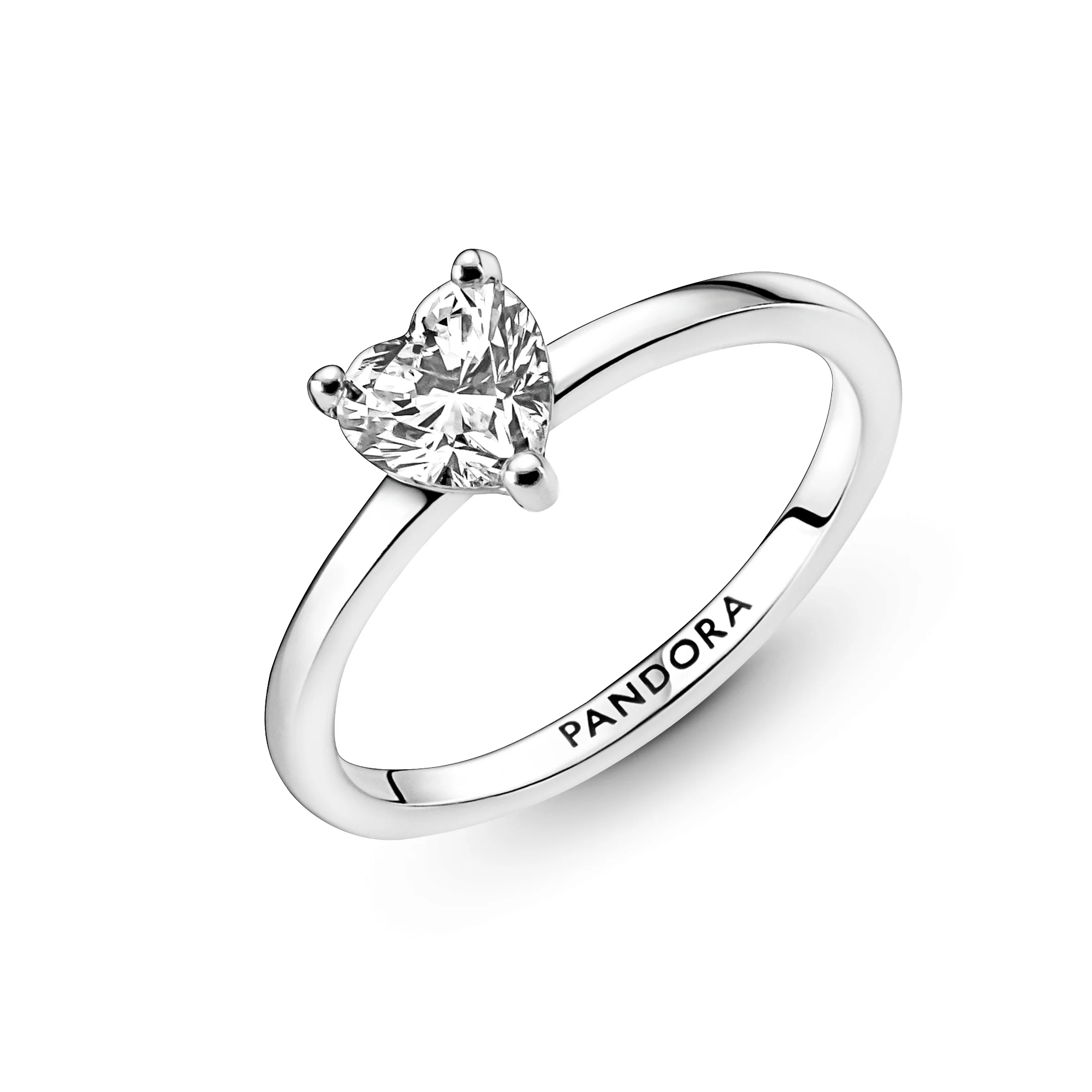 Heart Sterling Silver Ring With Clear Cubic Zirconia - Image 3