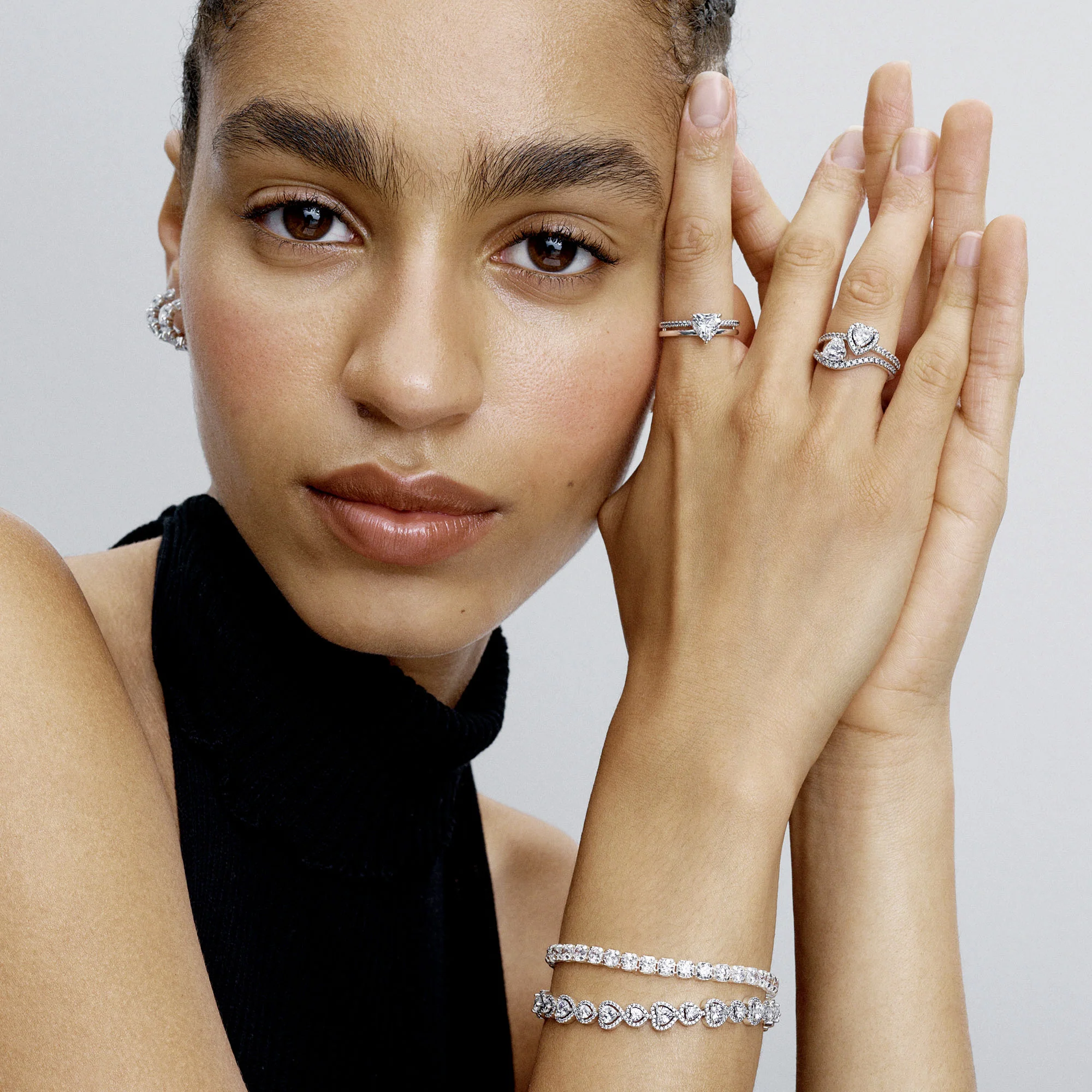 Heart Sterling Silver Ring With Clear Cubic Zirconia - Image 2