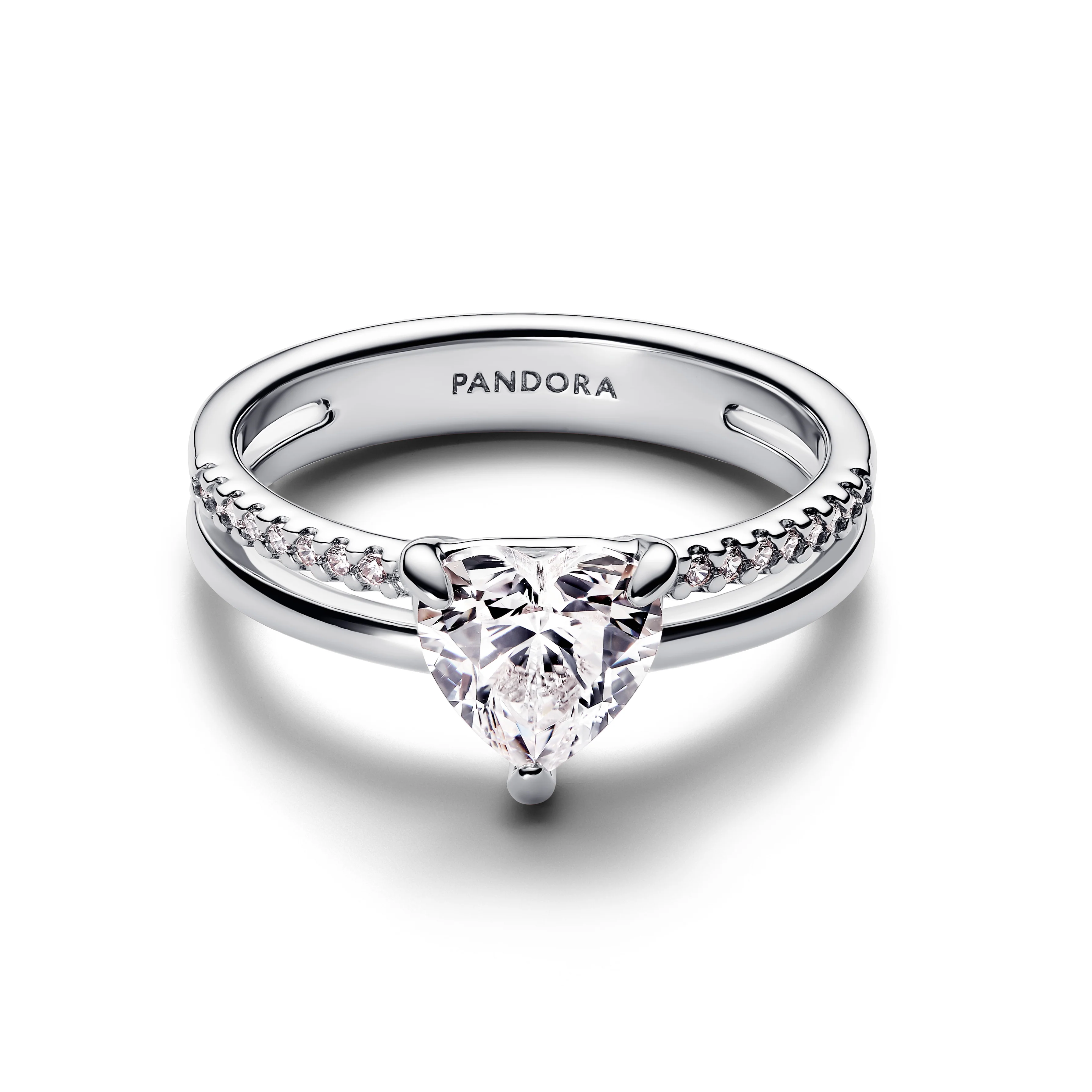 Heart Sterling Silver Ring With Clear Cubic Zirconia - Image 3