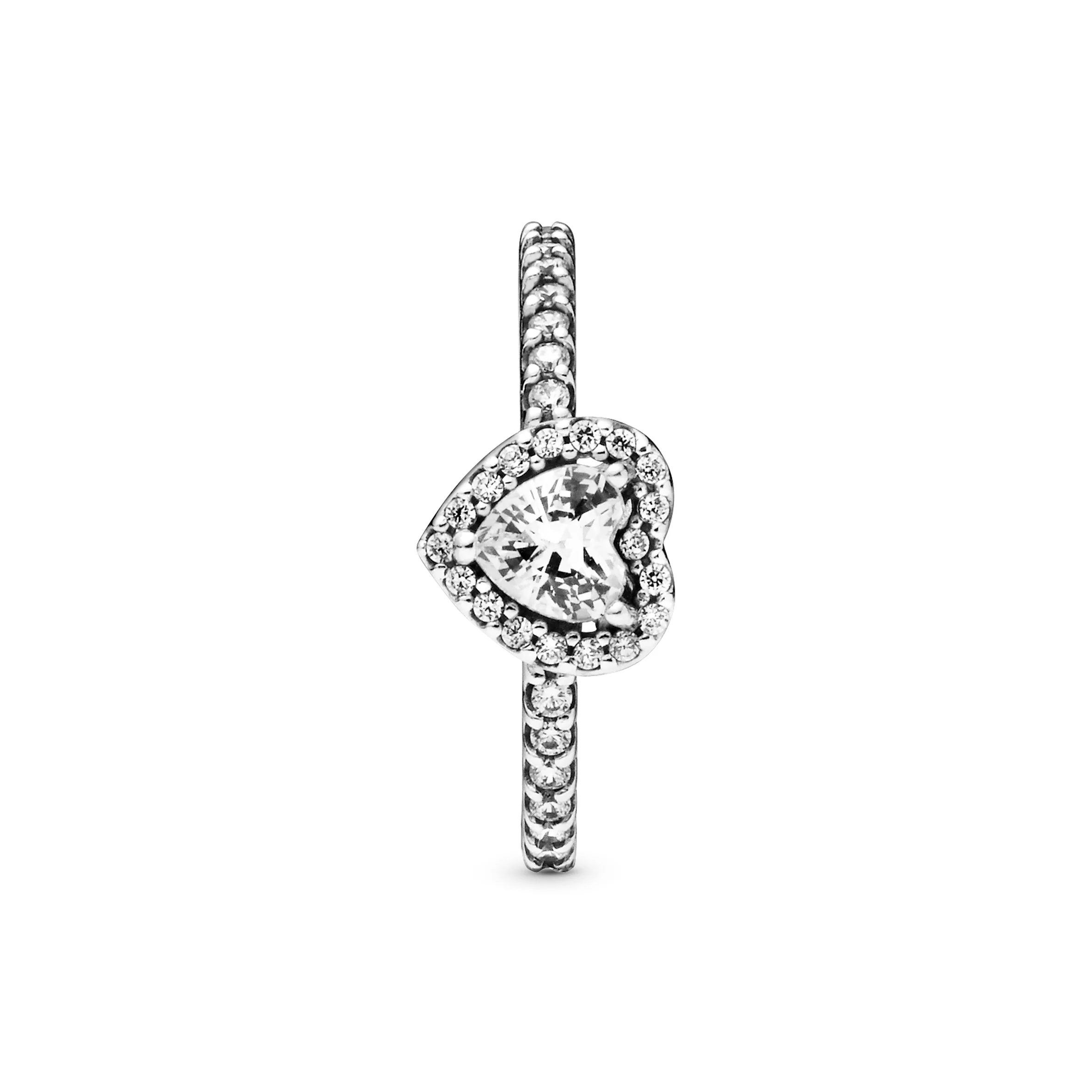 Heart Sterling Silver Ring With Clear Cubic Zirconia