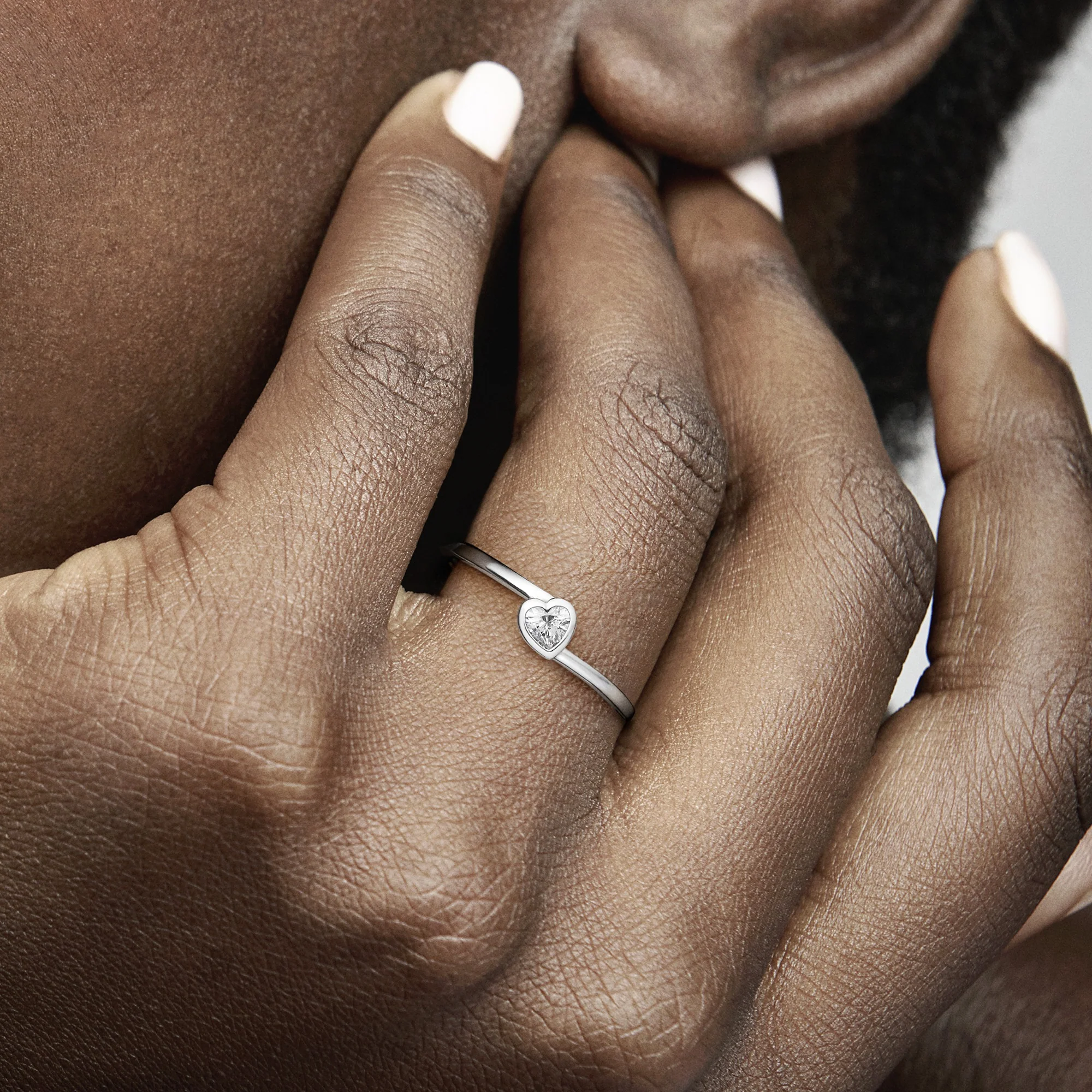 Heart Sterling Silver Ring With Clear Cubic Zirconia - Image 2