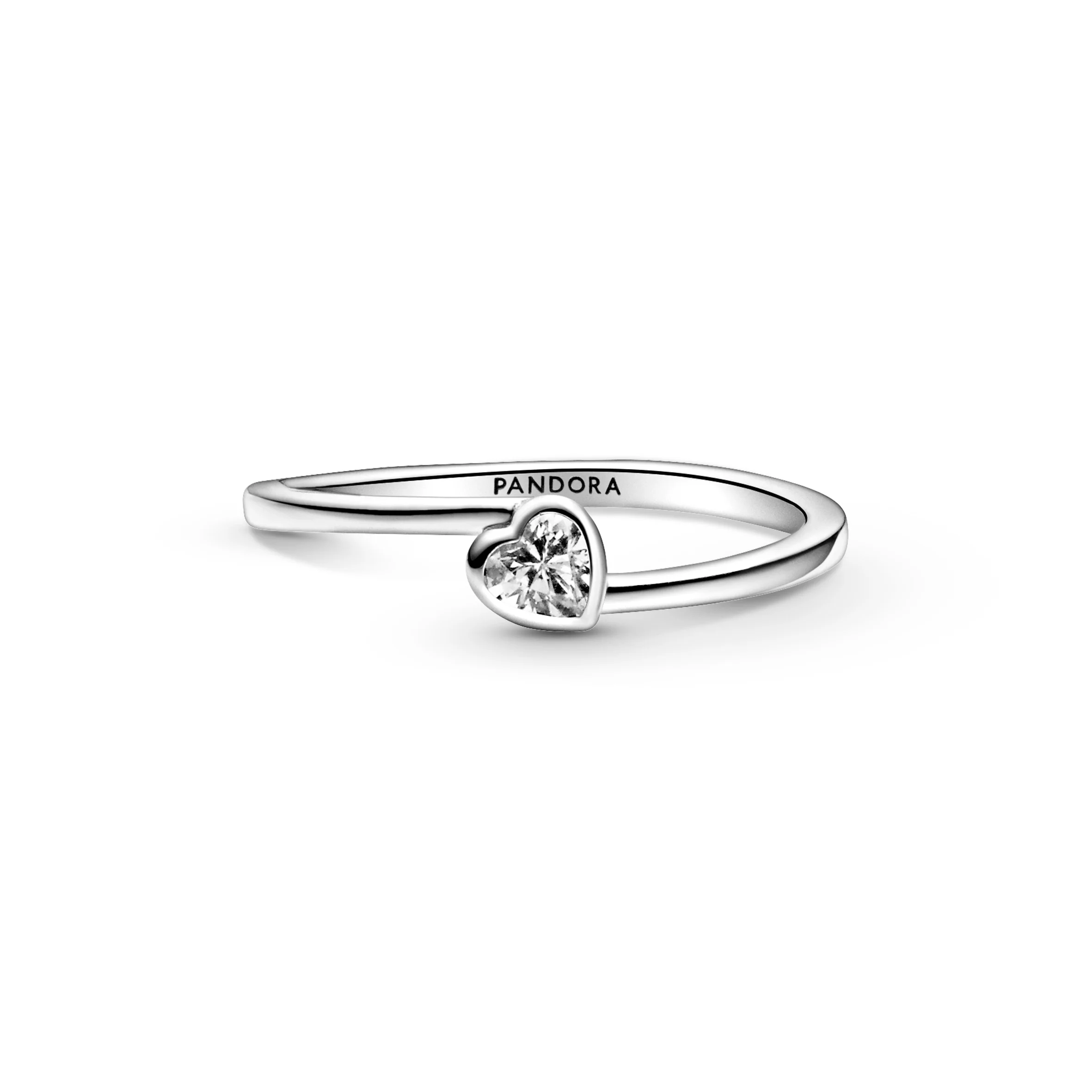 Heart Sterling Silver Ring With Clear Cubic Zirconia - Image 3