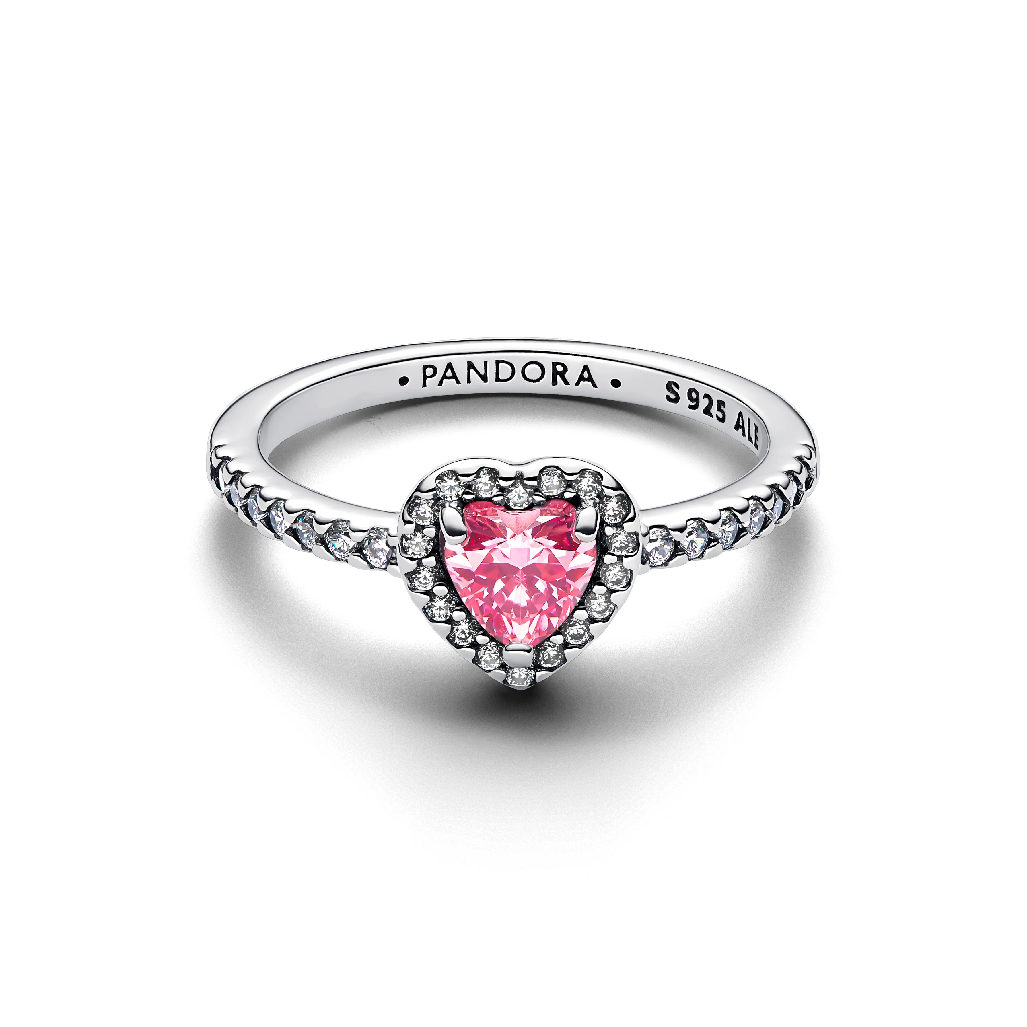 Heart Sterling Silver Ring With Fancy Pink And Clear Cubic Zirconia - Image 3