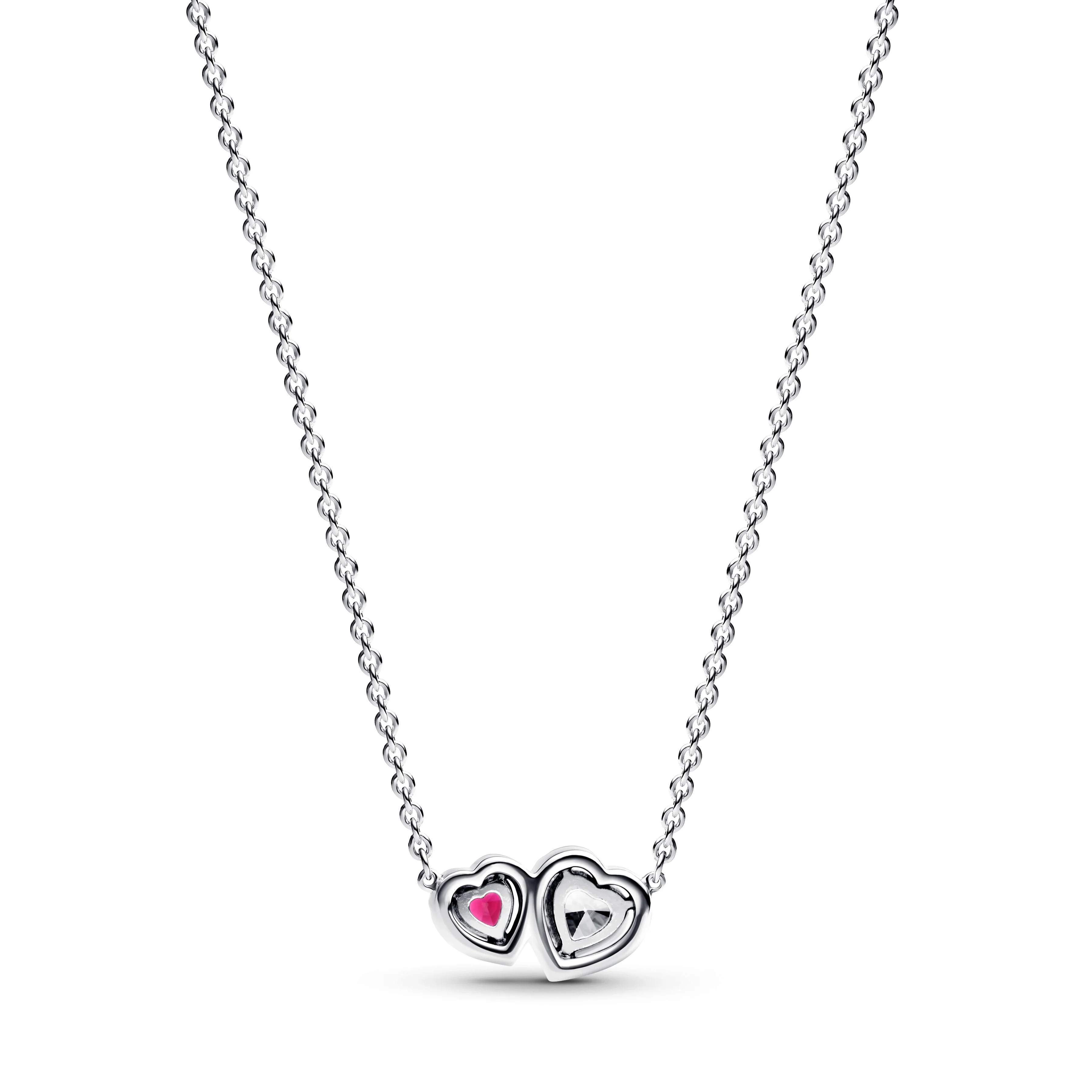 Hearts Sterling Silver Collier With Cherries Jubilee Red Crystal And Clear Cubic Zirconia - Image 4
