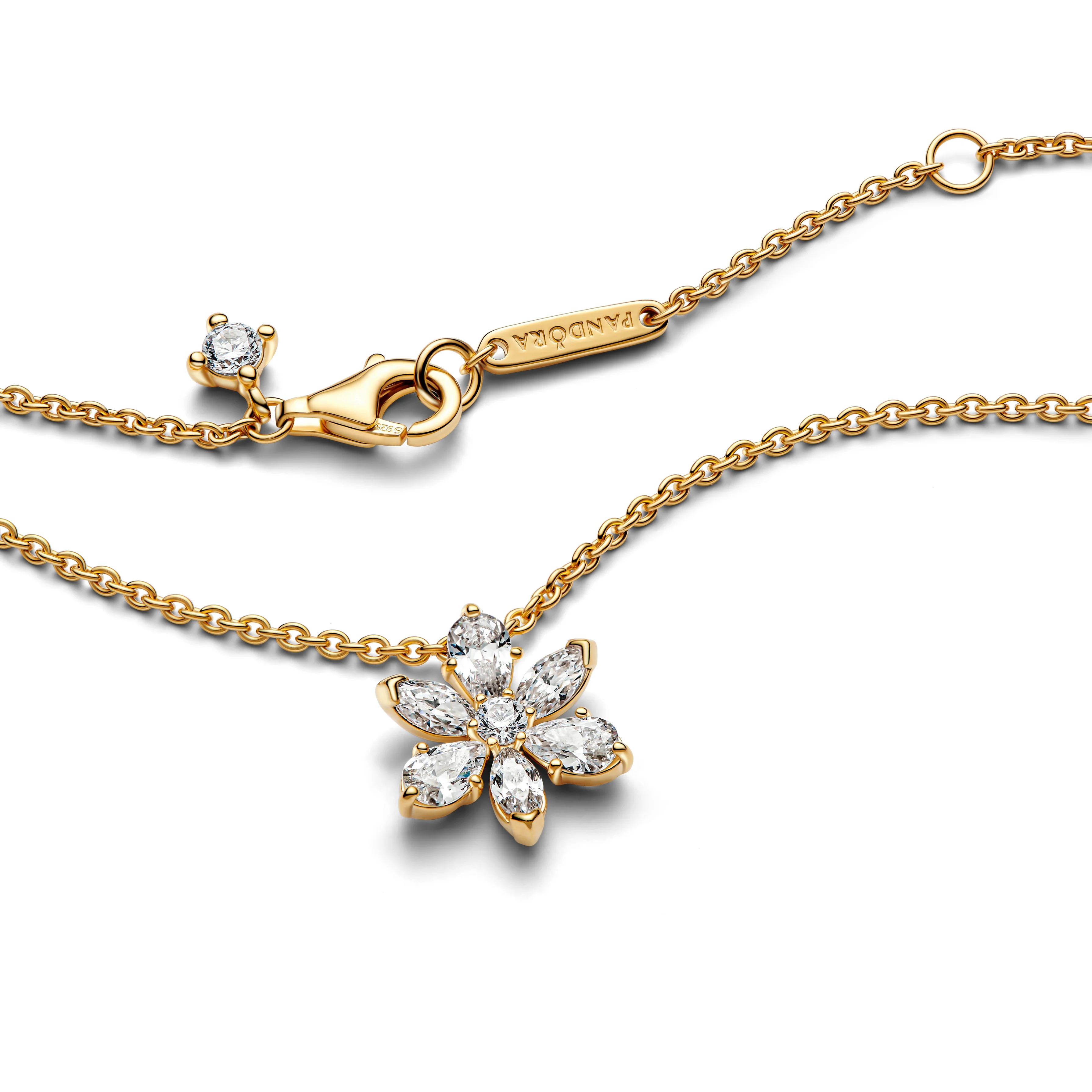 Herbarium Cluster 14K Gold-Plated Collier With Clear Cubic Zirconia - Image 4