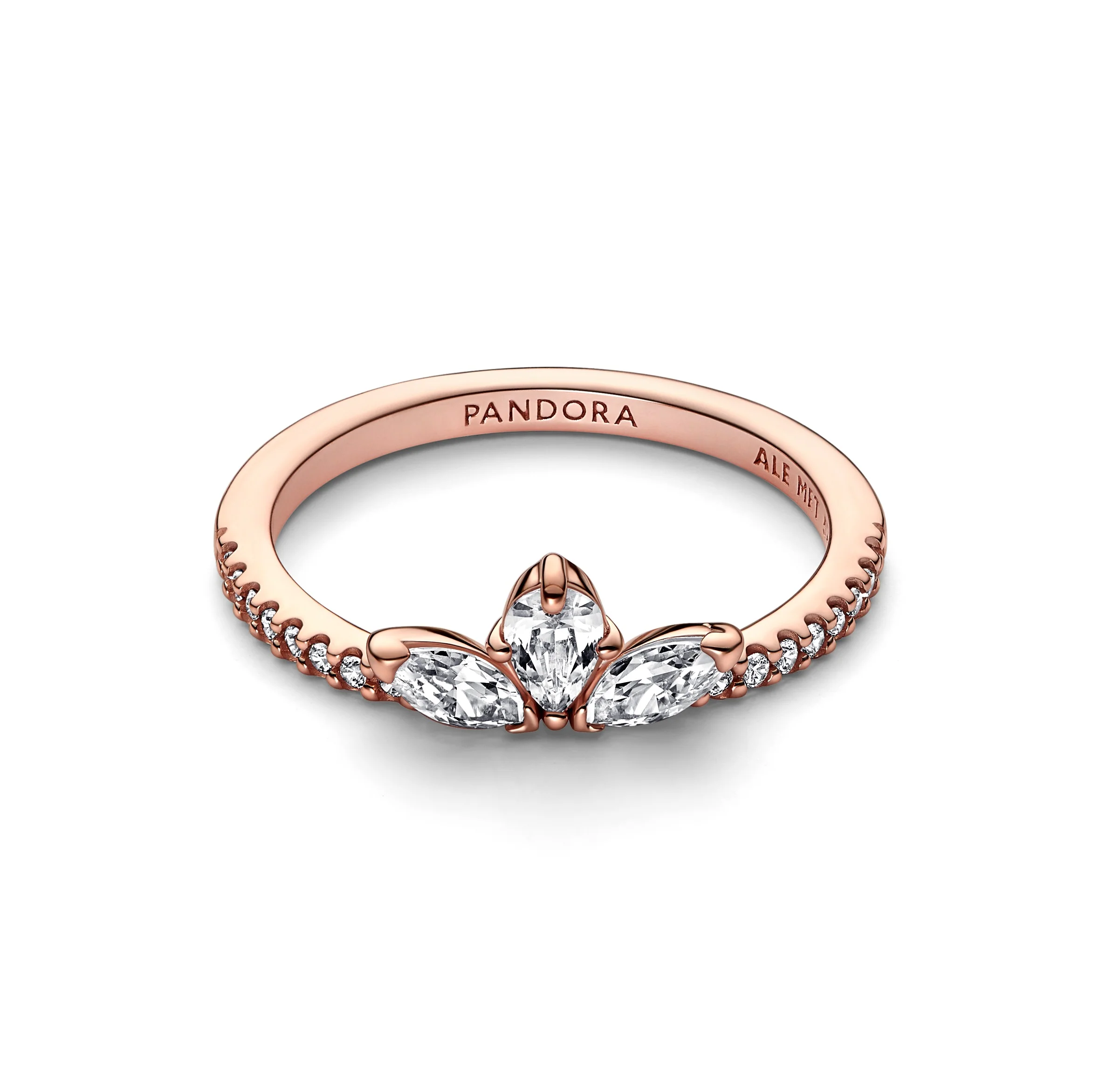 Herbarium Cluster 14K Rose Gold-Plated Ring With Clear Cubic Zirconia - Image 4