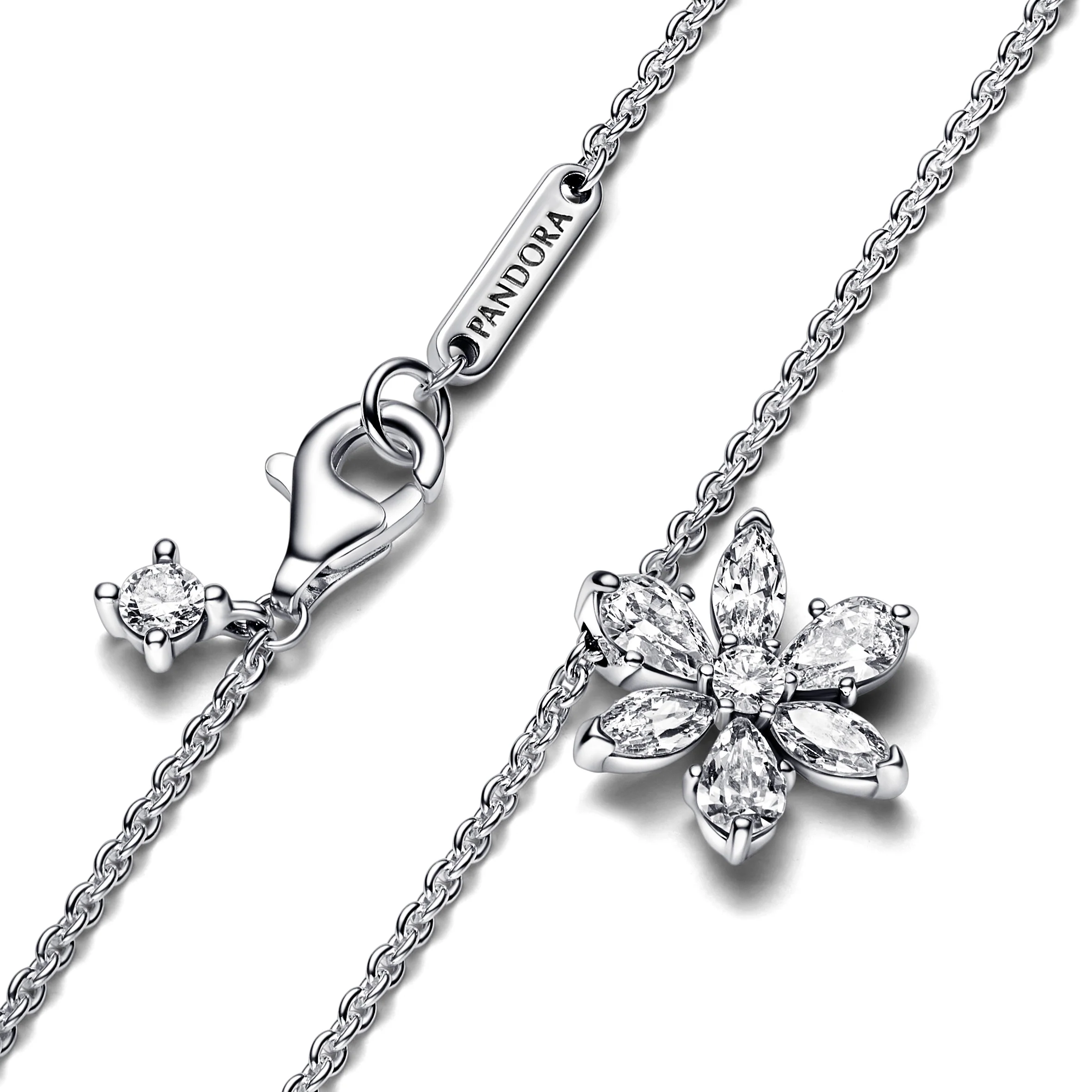 Herbarium Cluster Sterling Silver Collier With Clear Cubic Zirconia - Image 4