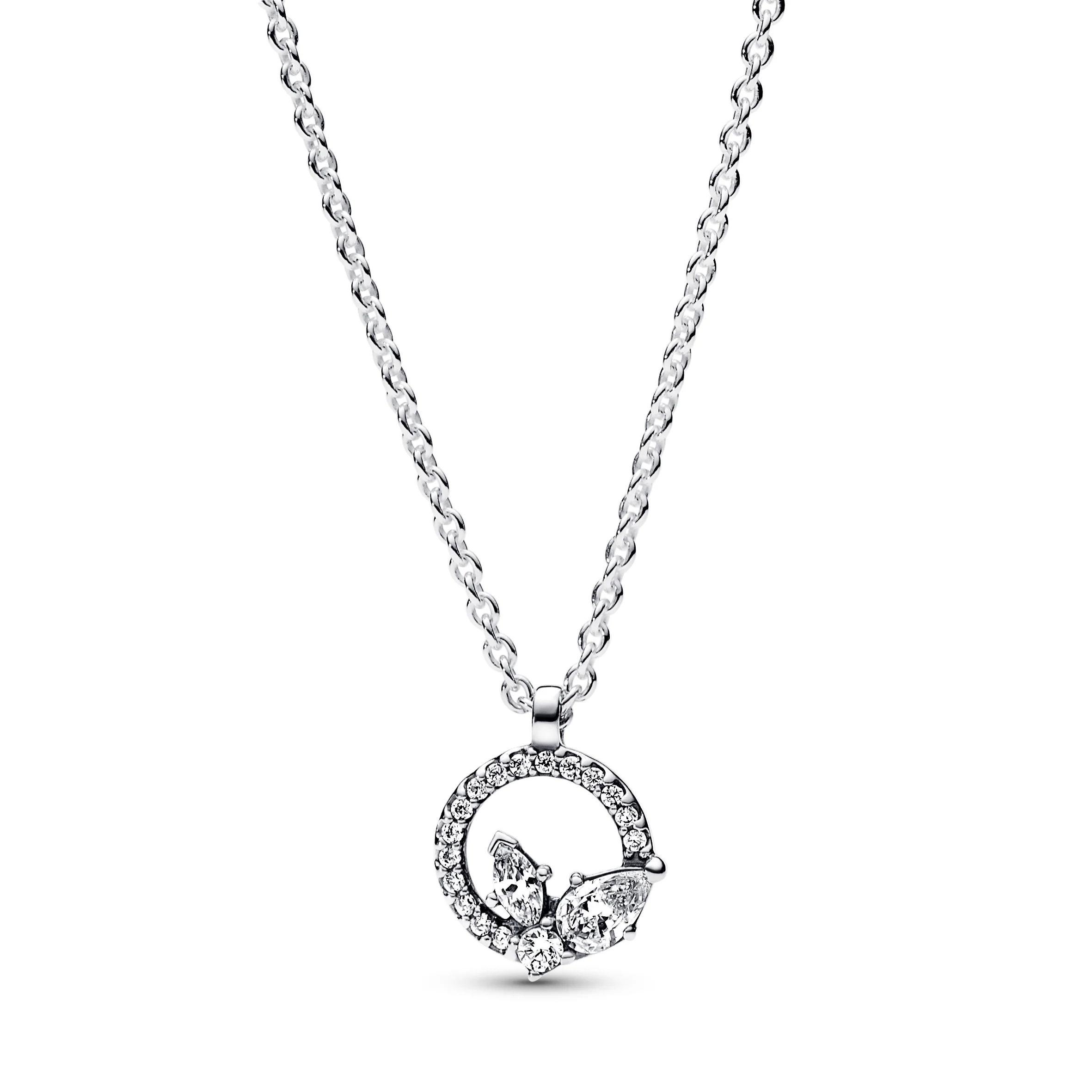 Herbarium Cluster Sterling Silver Collier With Clear Cubic Zirconia