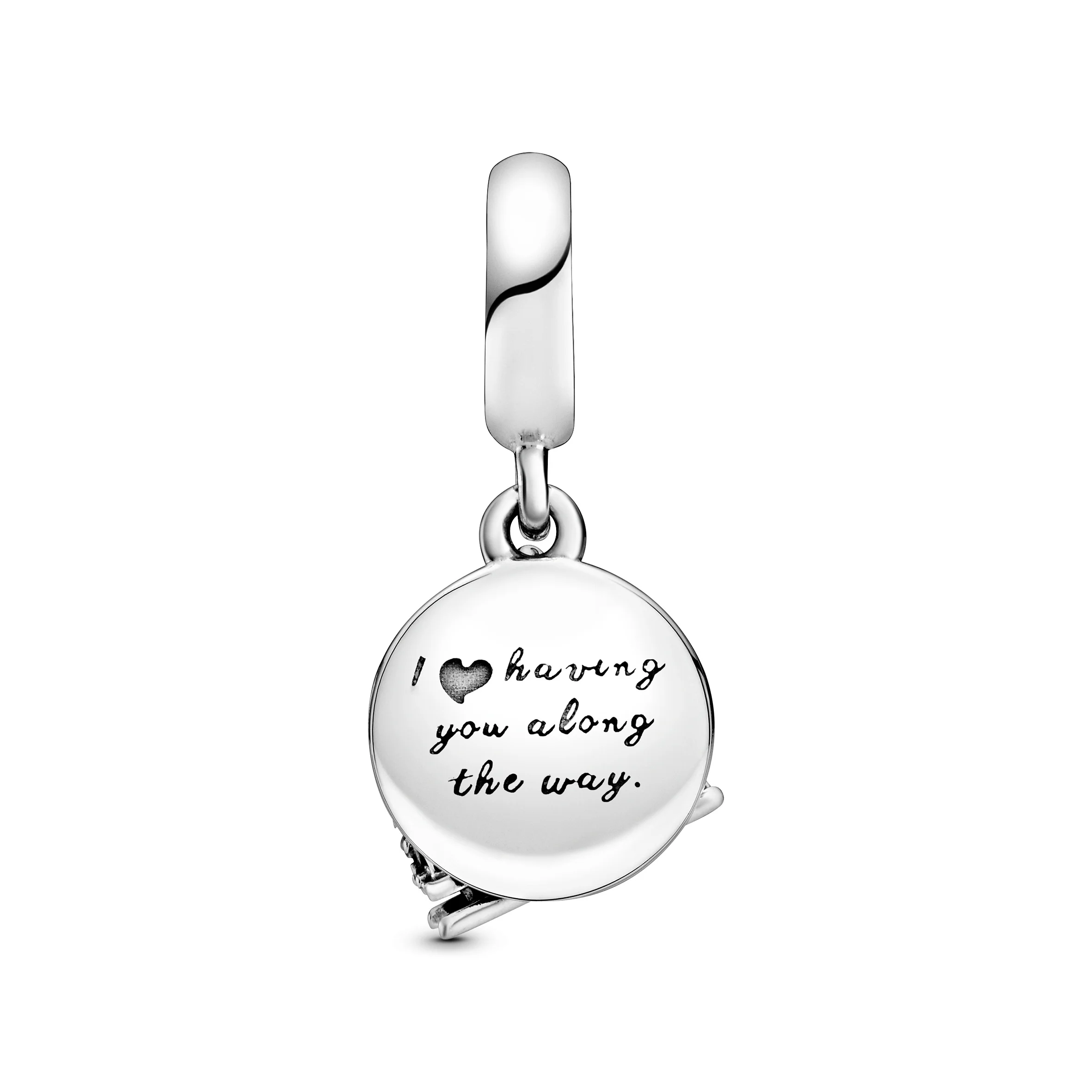 Hong Kong Peak Tram Sterling Silver Dangle With Clear Cubic Zirconia And Red, Blue, Yellow And Glittery Enamel - Image 3