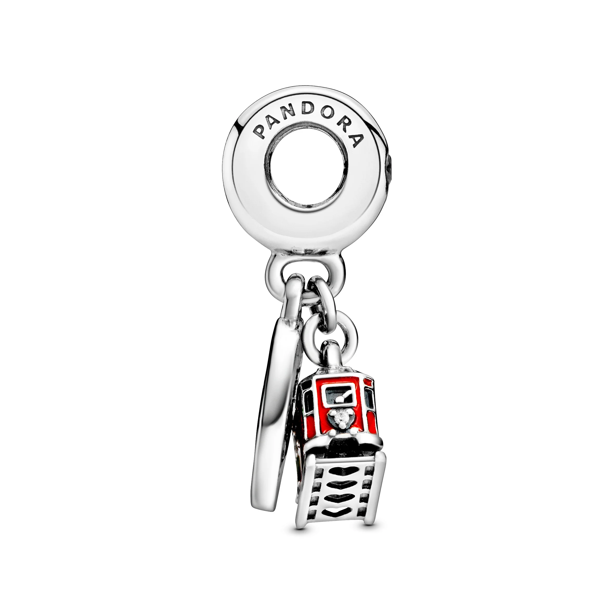 Hong Kong Peak Tram Sterling Silver Dangle With Clear Cubic Zirconia And Red, Blue, Yellow And Glittery Enamel - Image 5