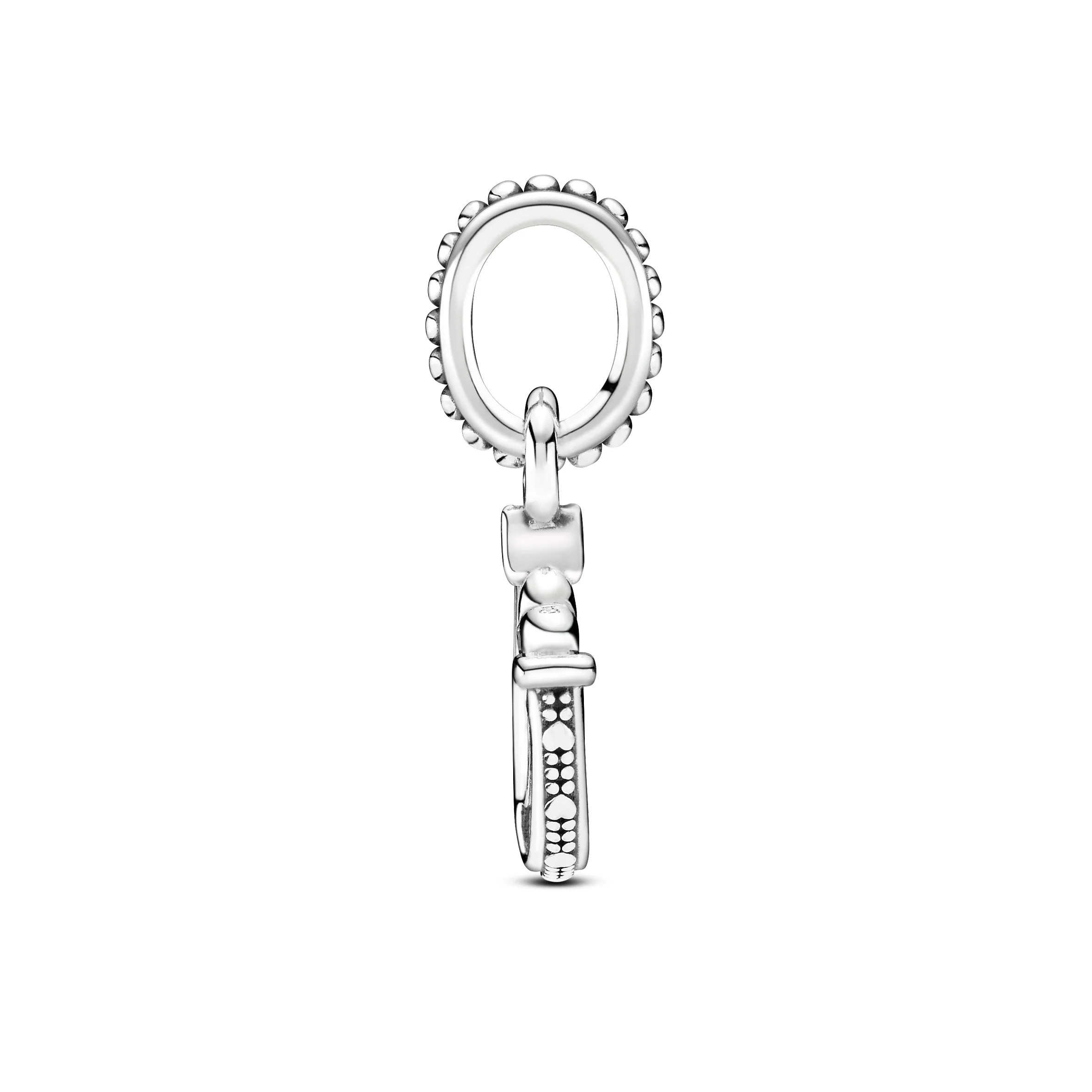 Horseshoe And Heart Sterling Silver Dangle With Clear Cubic Zirconia - Image 4