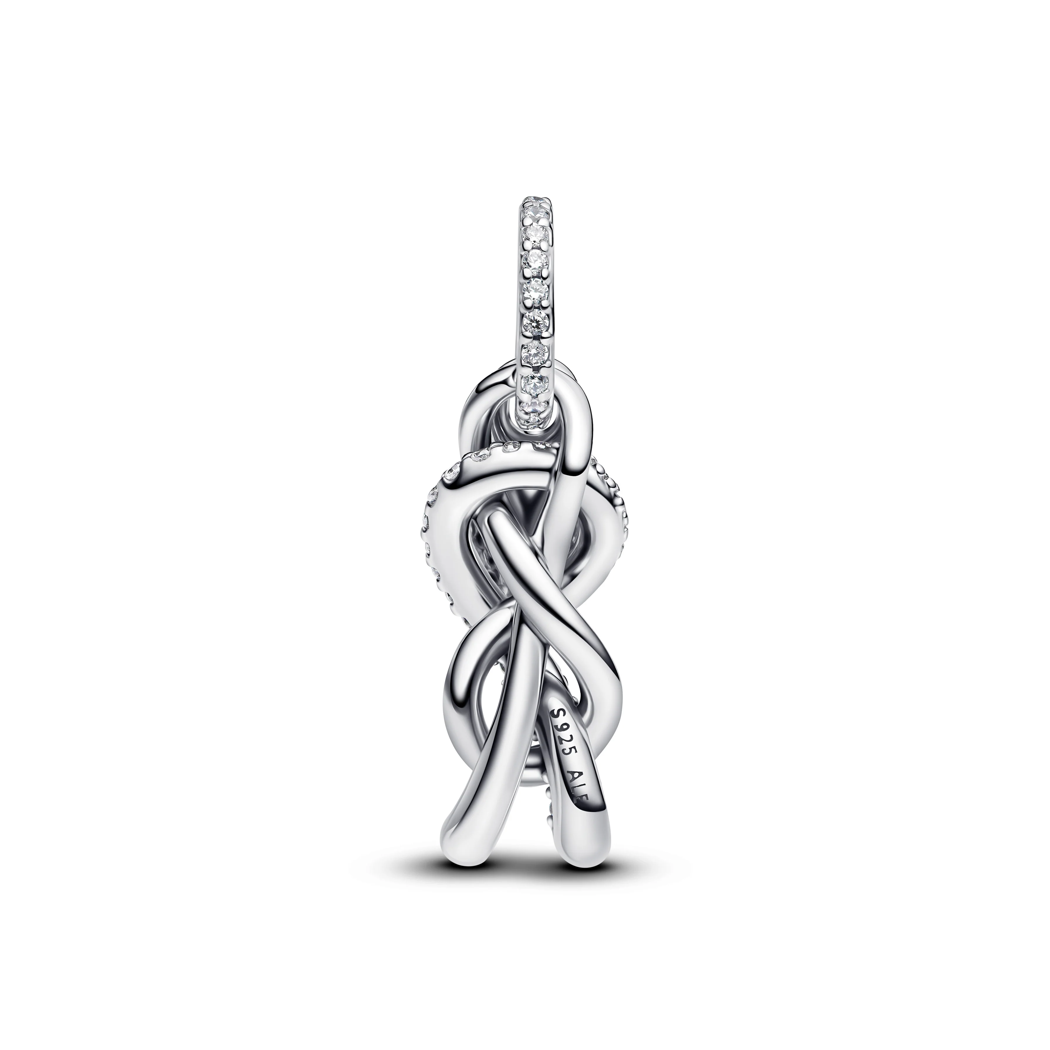 Infinity Knot Sterling Silver Double Dangle Clear Cubic Zirconia - Image 3