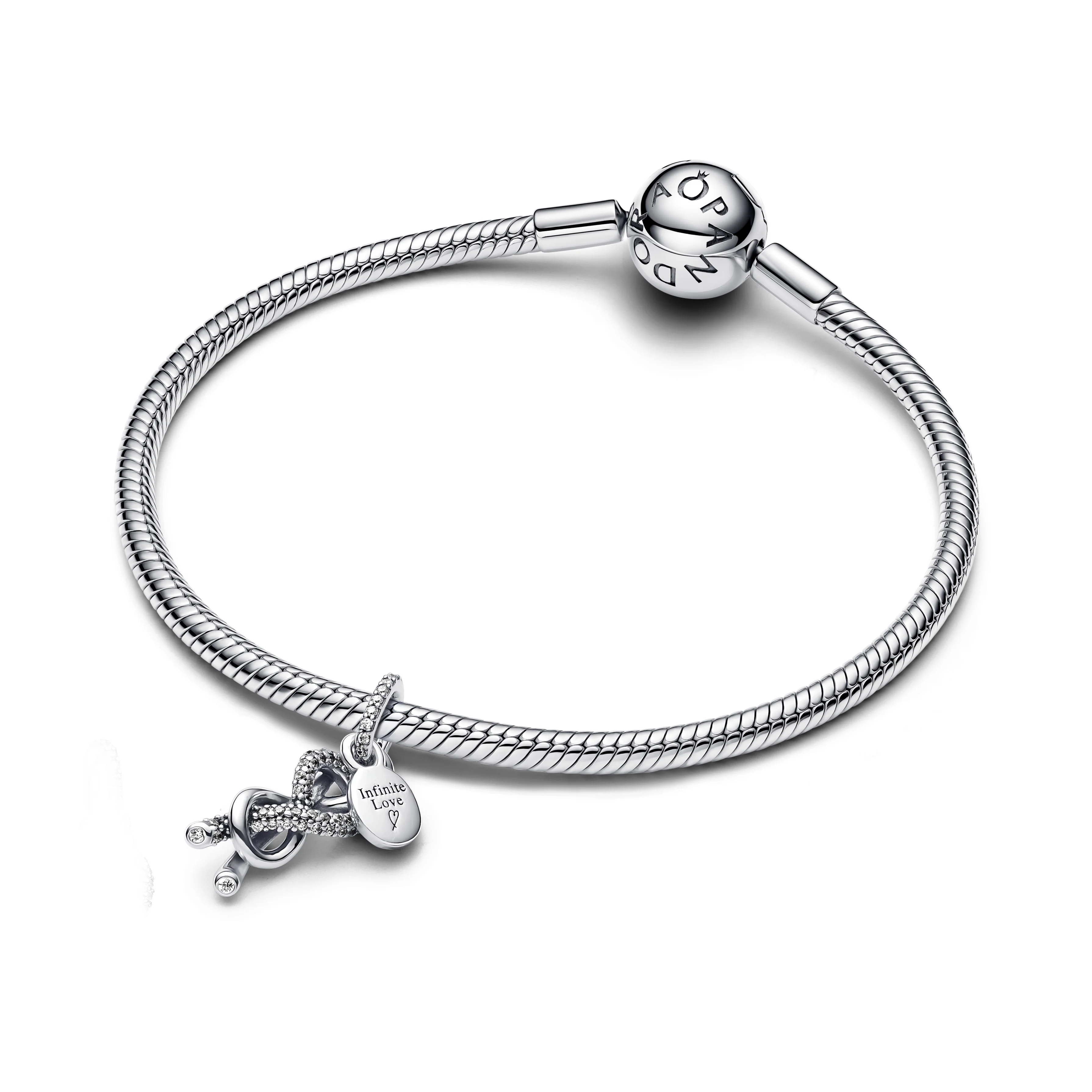 Infinity Knot Sterling Silver Double Dangle Clear Cubic Zirconia - Image 4