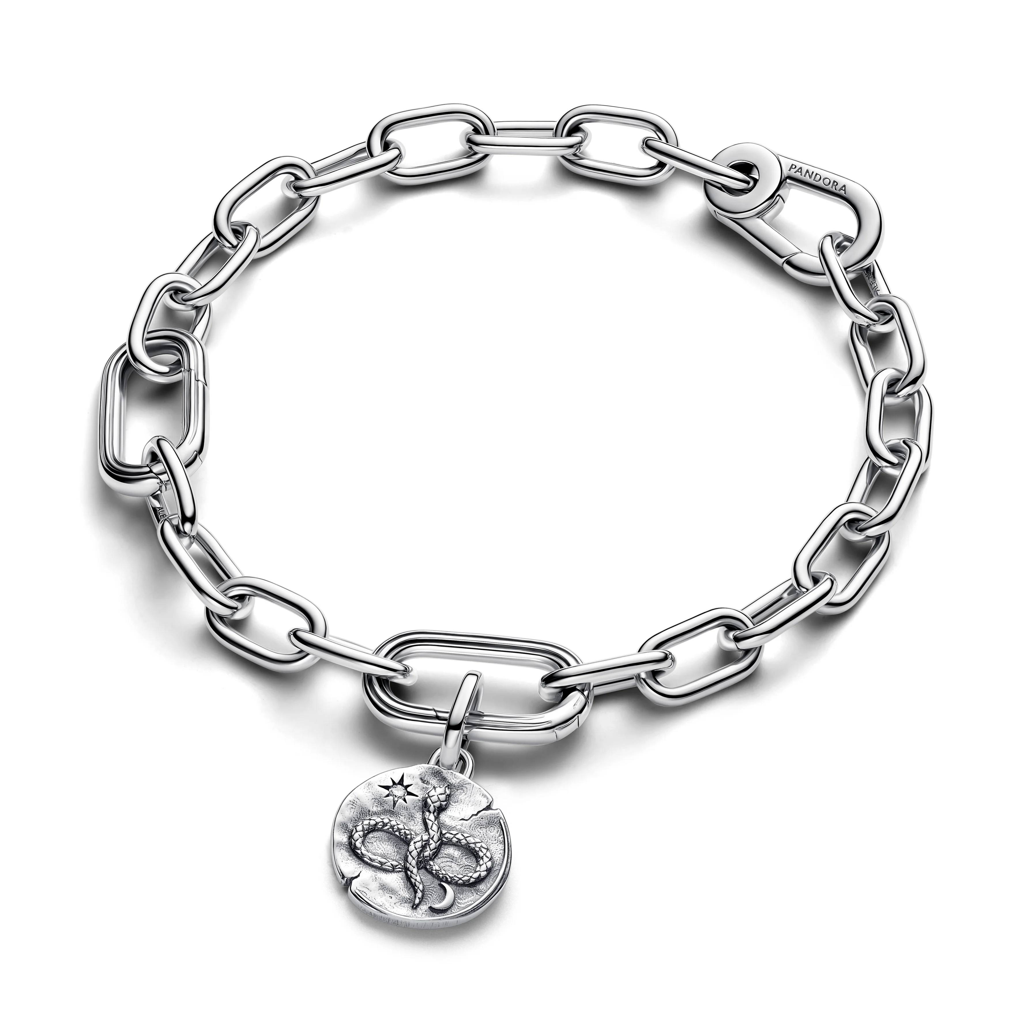 Infinity Snake Sterling Silver Medallion With Clear Cubic Zirconia - Image 3