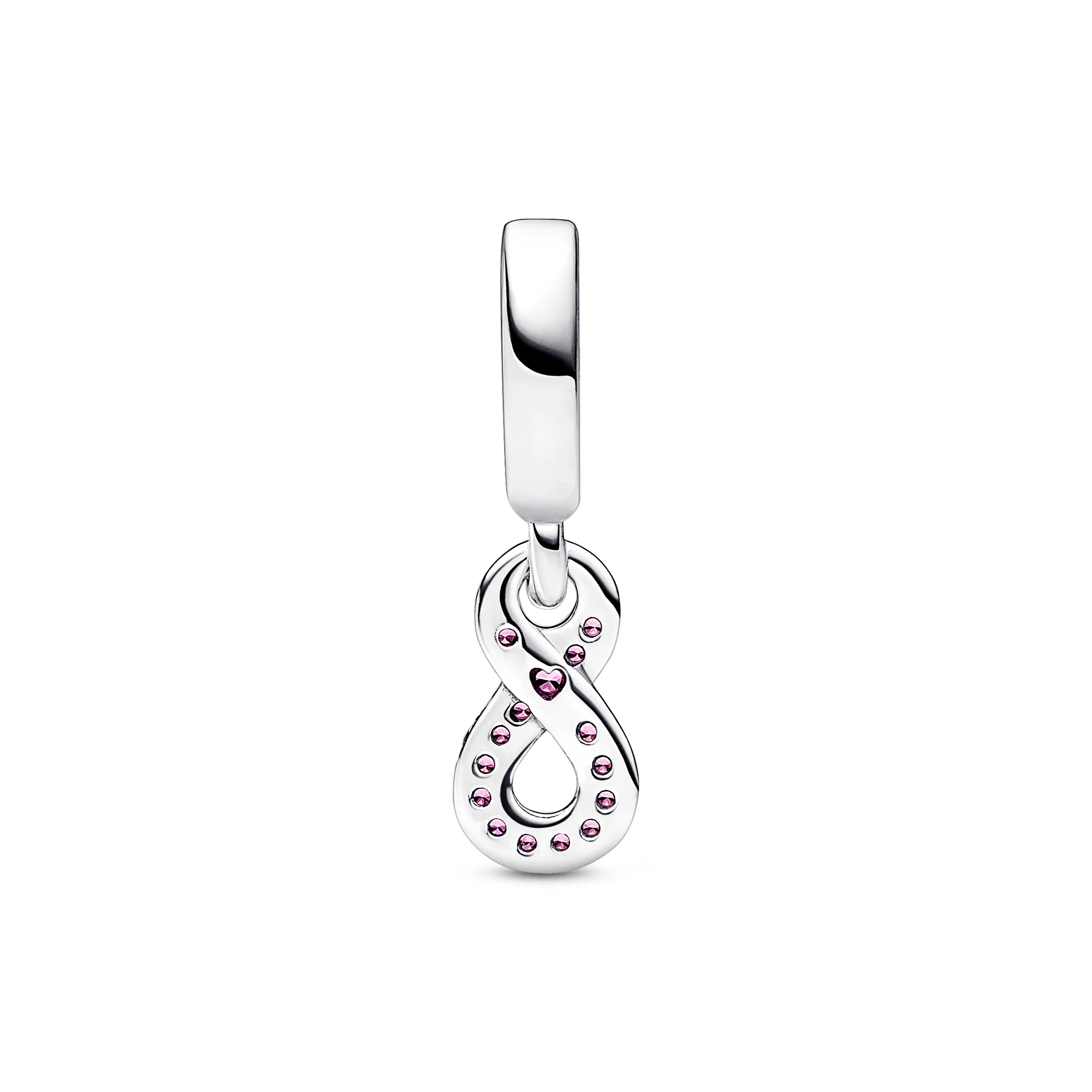 Infinity Sterling Silver Dangle With Cerise And Phlox Pink Crystal - Image 3