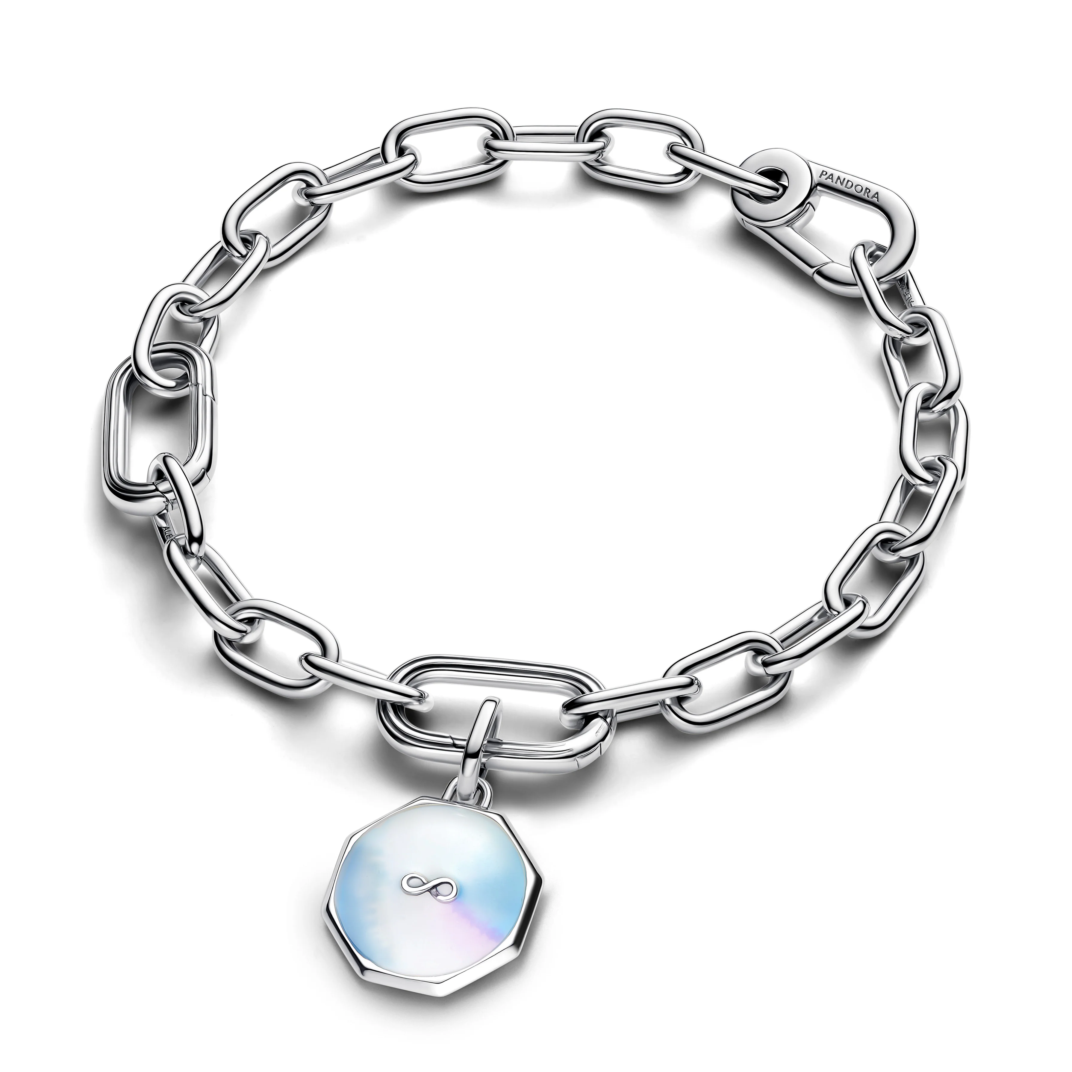 Infinity Sterling Silver Medallion With White, Blue, Pink And Purple Enamel - Image 5